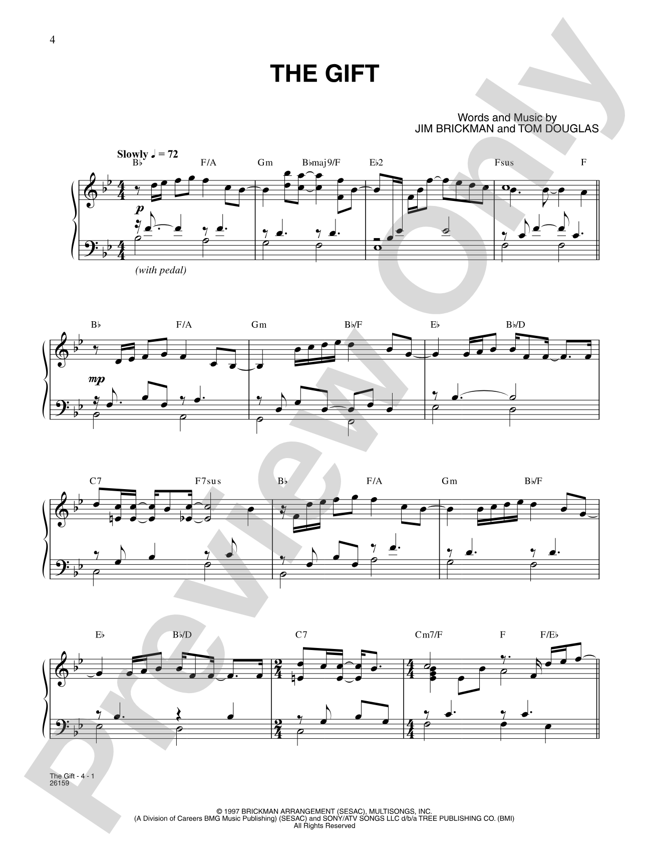 The Gift: Piano/Vocal/Chords