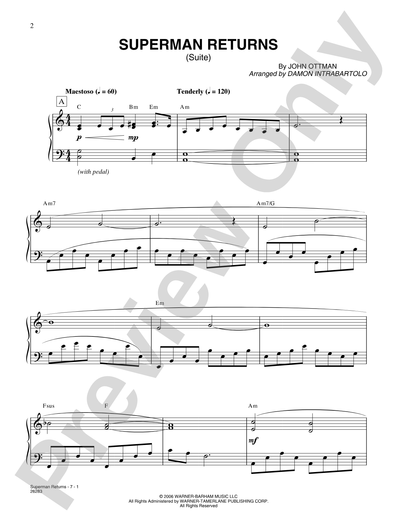 Superman Returns (Suite) (from "Superman Returns): Piano/Vocal/Chords
