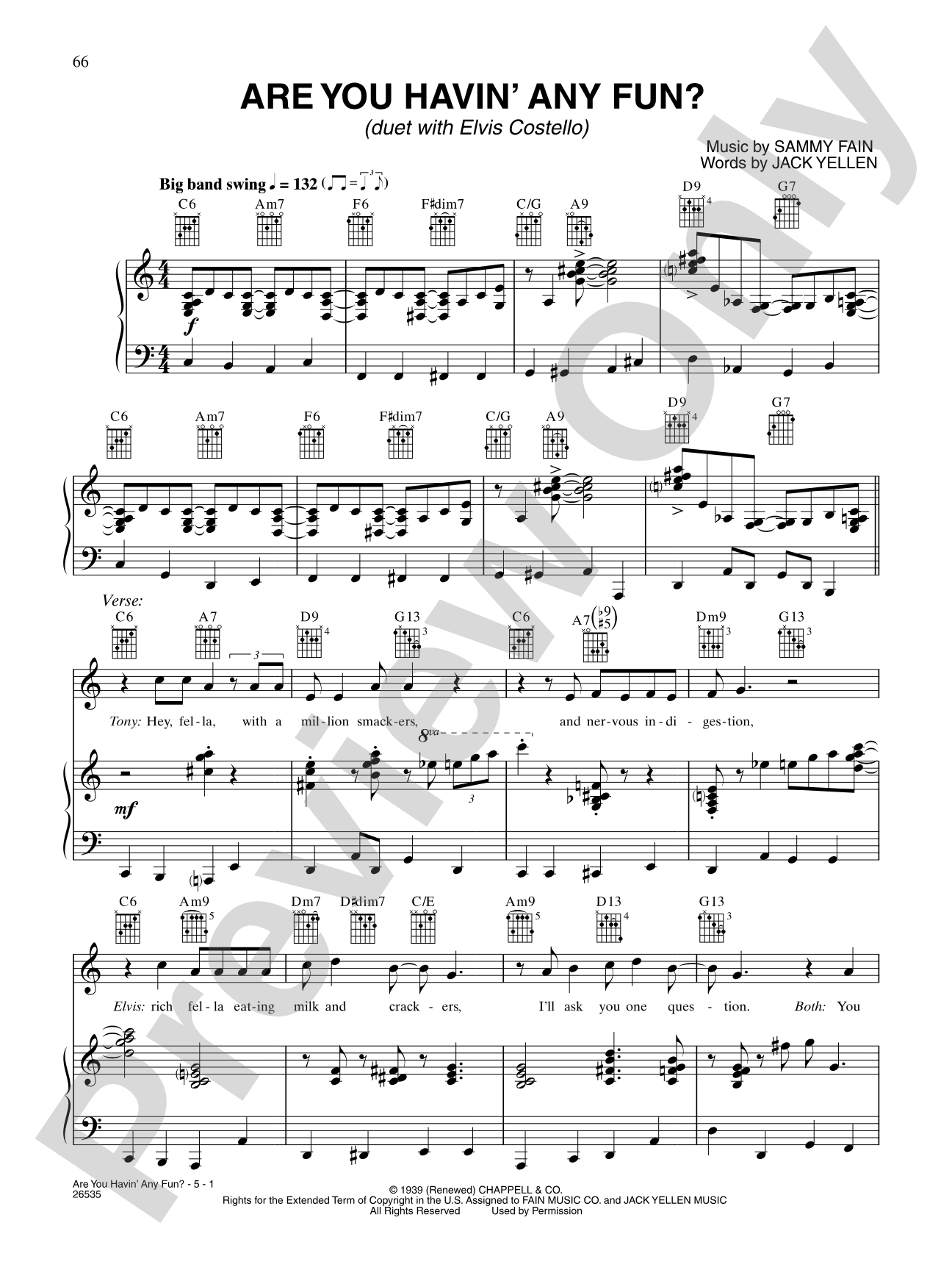 Are You Havin' Any Fun? (from "Geoger White's Scandals"): Piano/Vocal/Chords