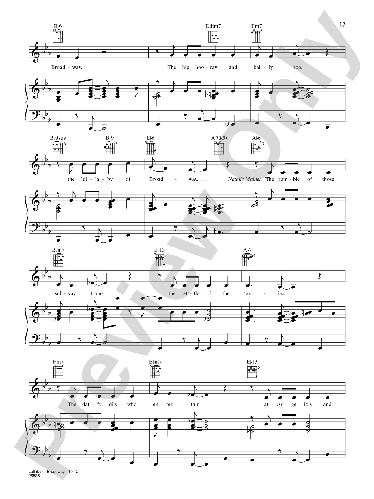 Lullaby Of Broadway (from "Gold Diggers of 1935"): Piano/Vocal/Chords