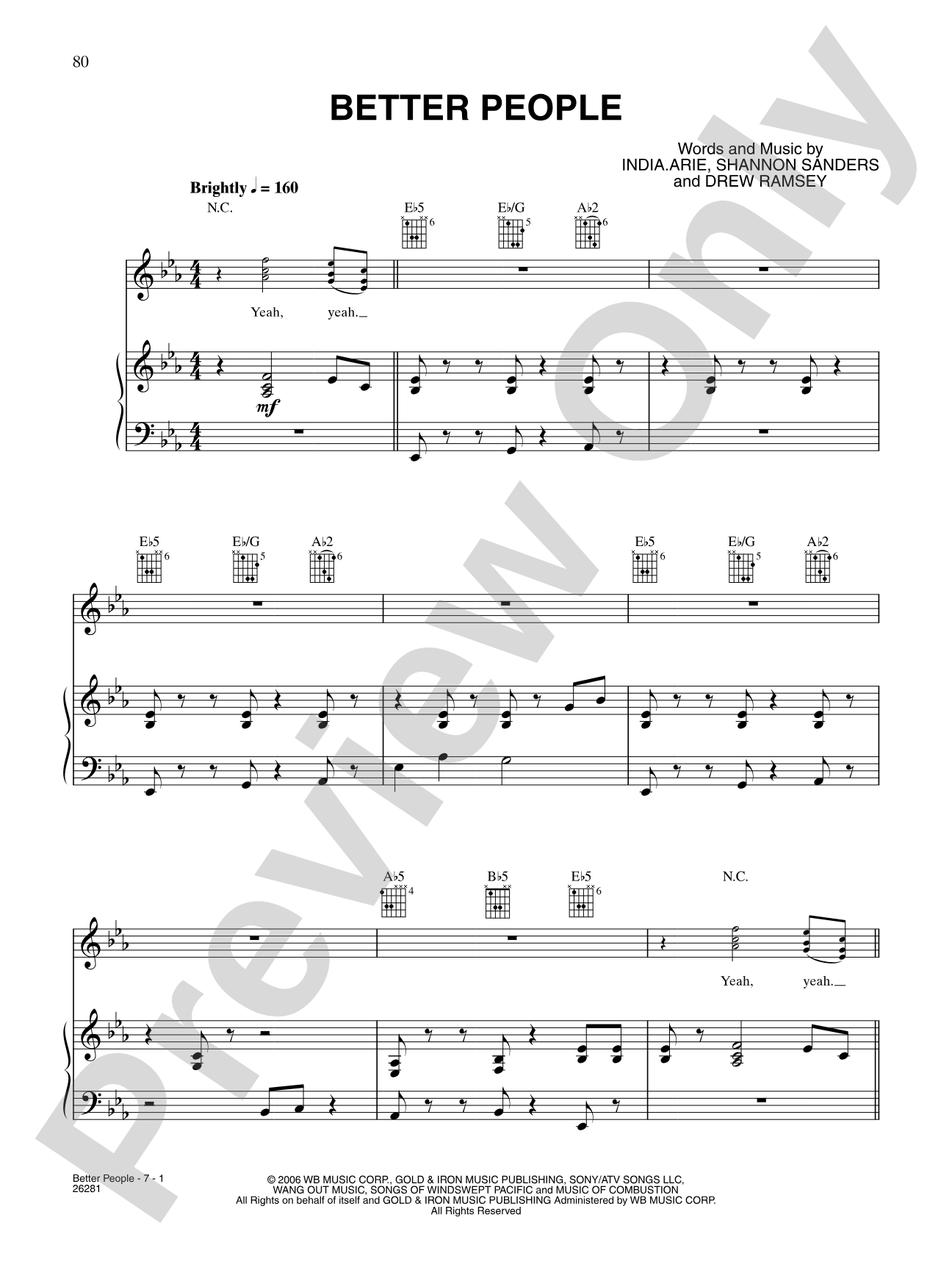 Better People: Piano/Vocal/Chords