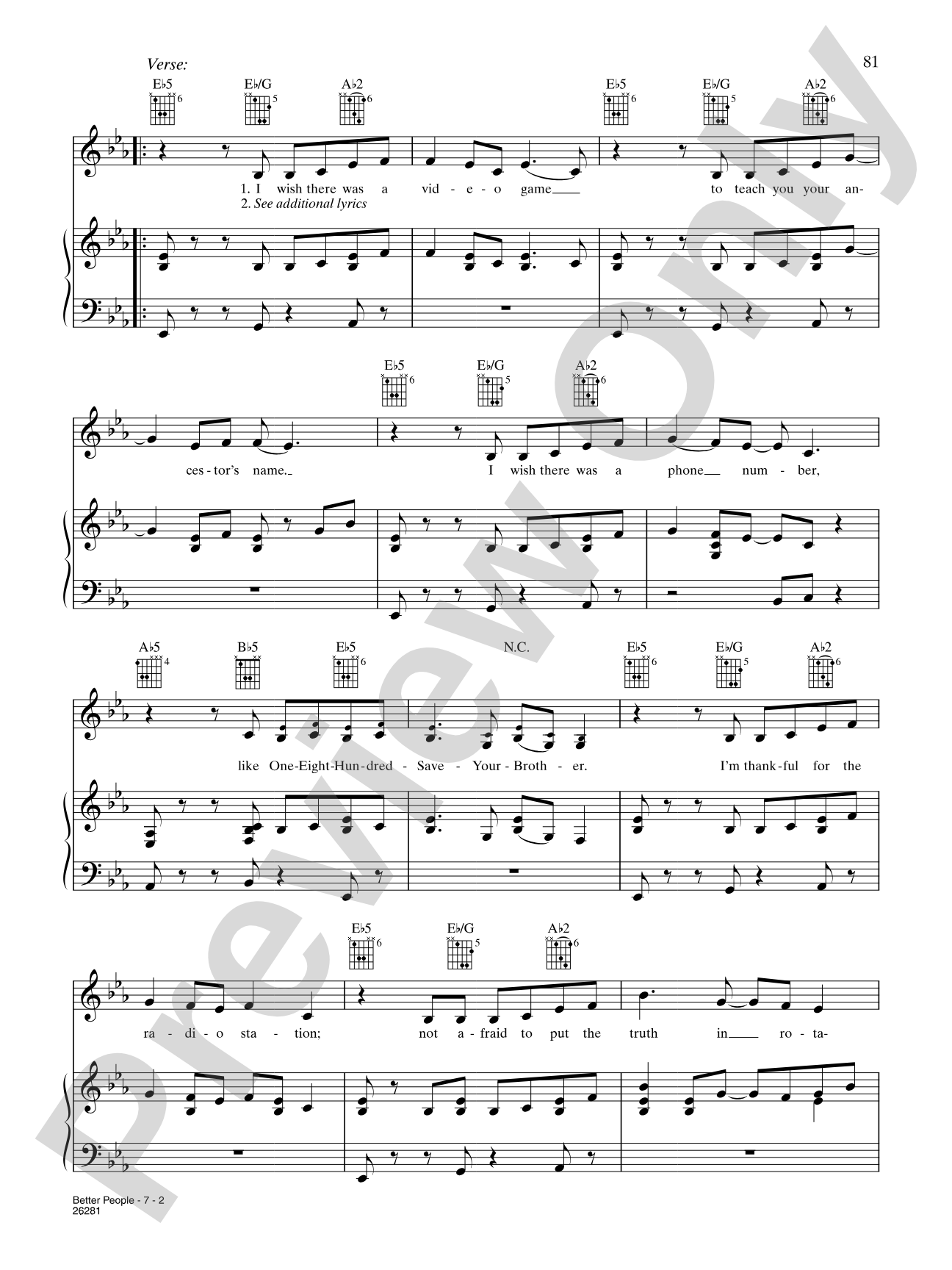 Better People: Piano/Vocal/Chords