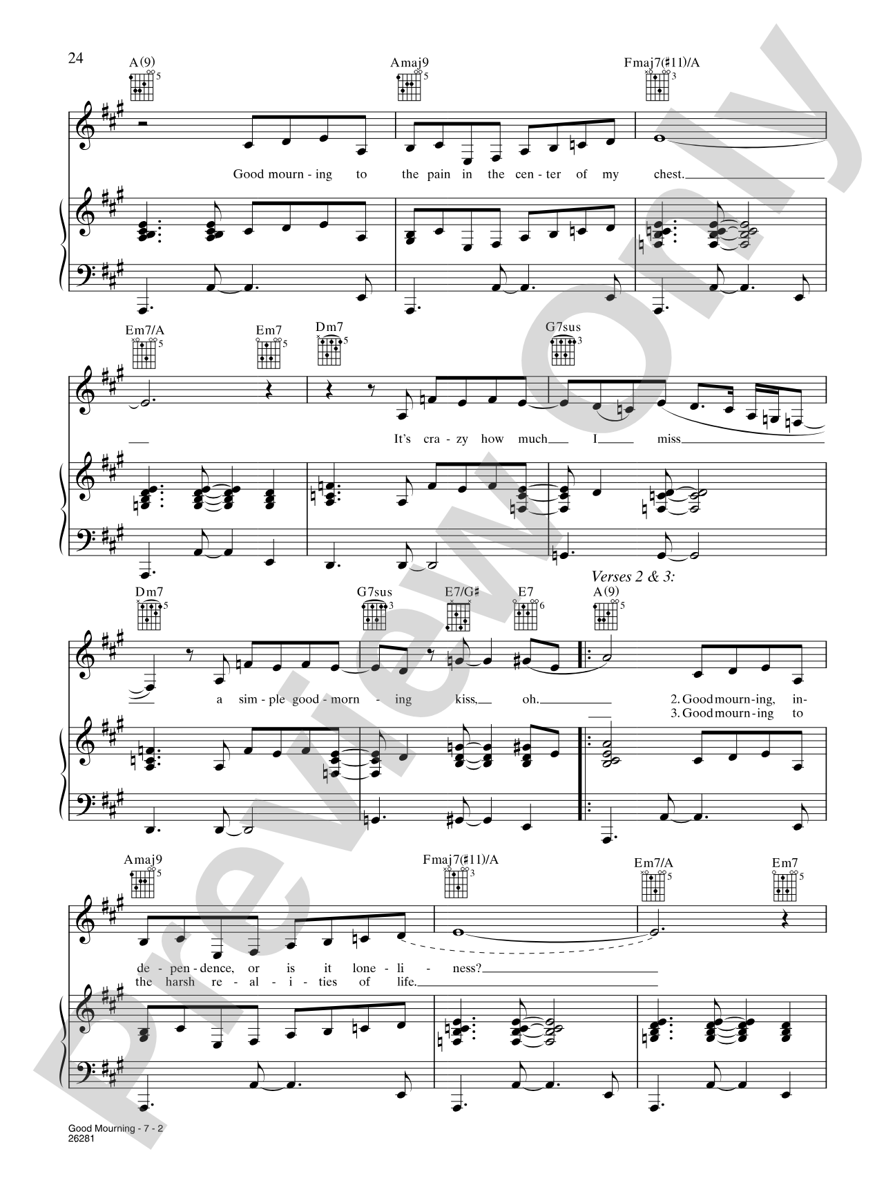 Good Mourning: Piano/Vocal/Chords