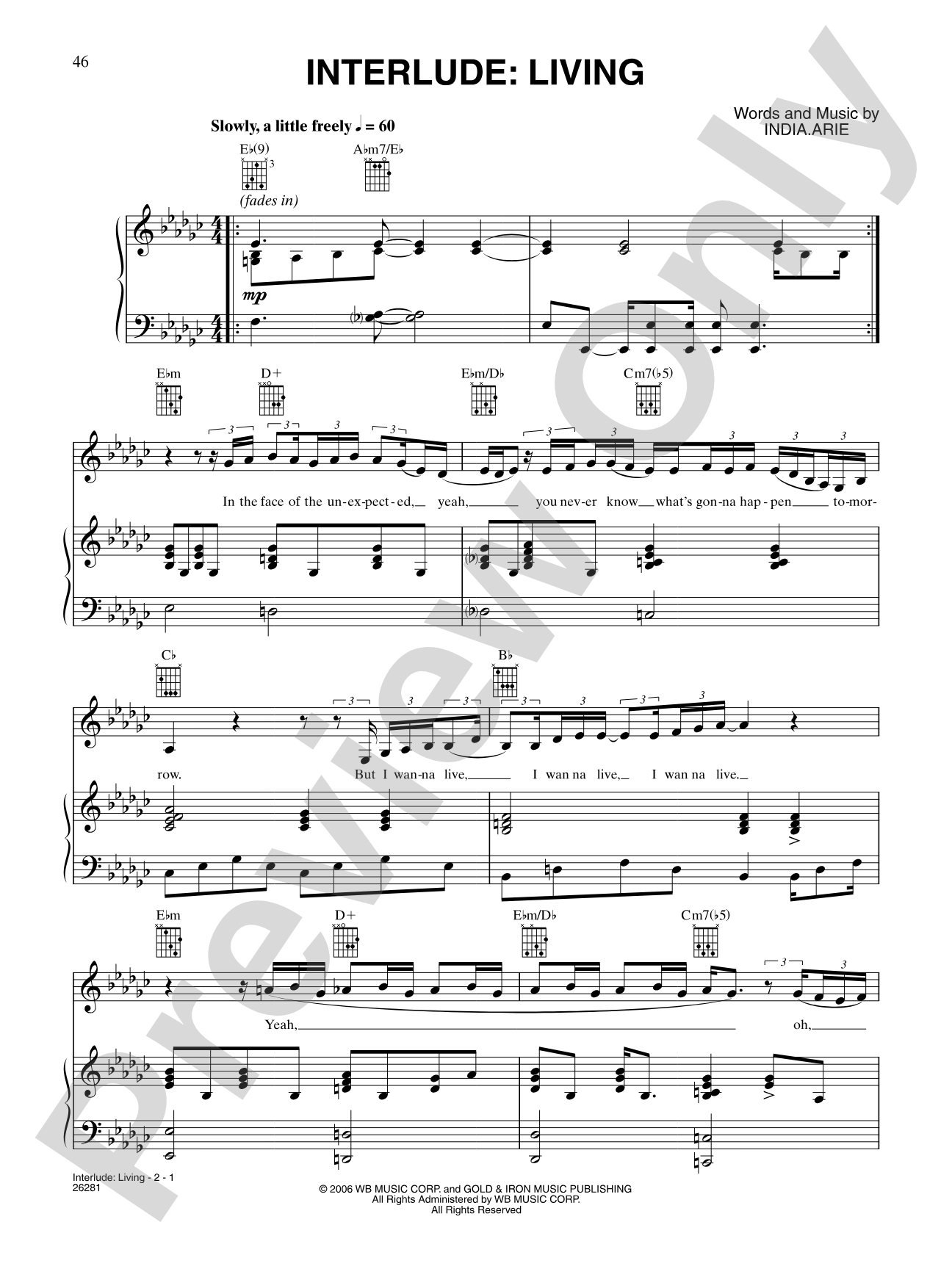 Interlude: Living: Piano/Vocal/Chords