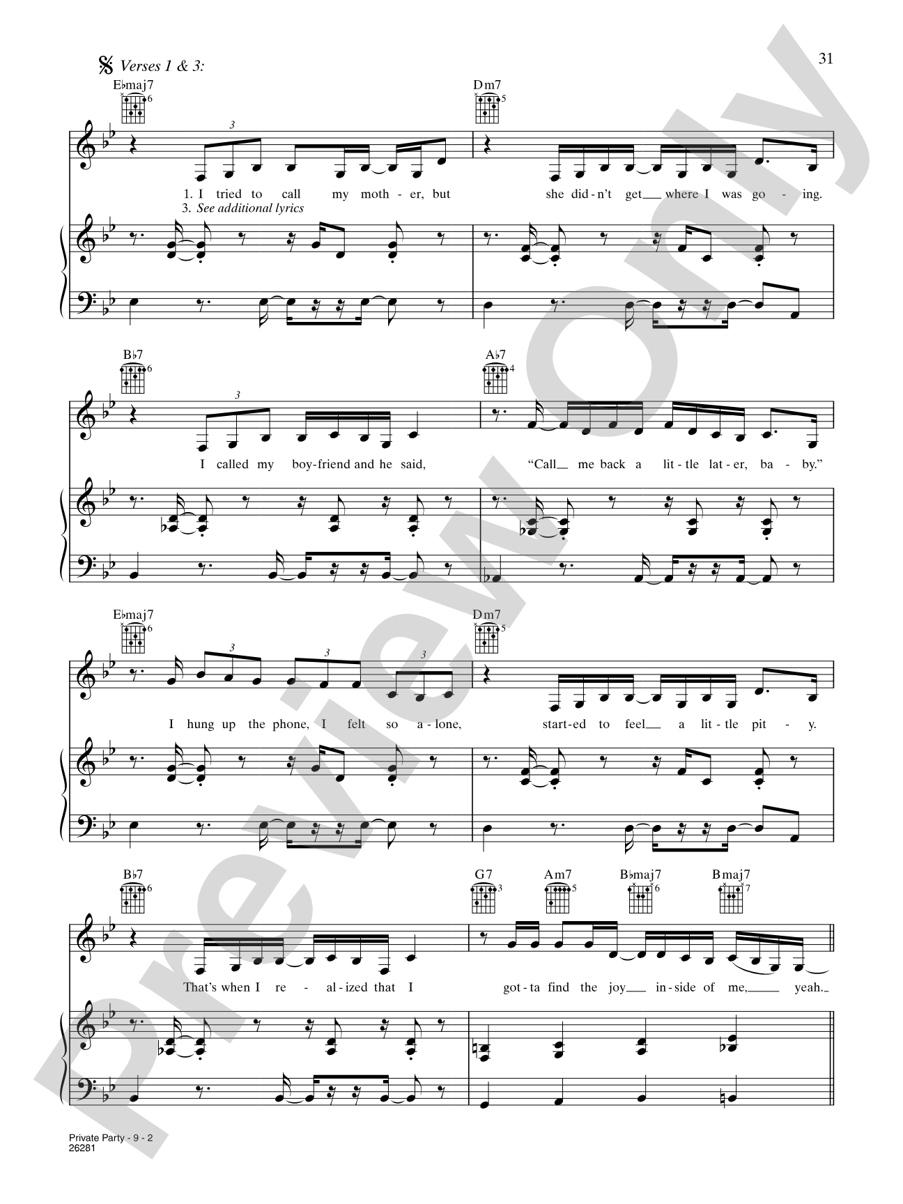 Private Party: Piano/Vocal/Chords