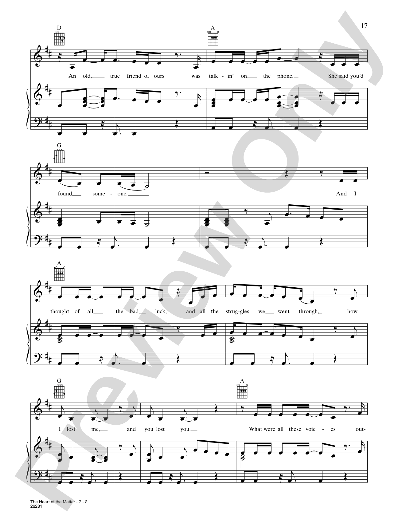 The Heart Of The Matter: Piano/Vocal/Chords