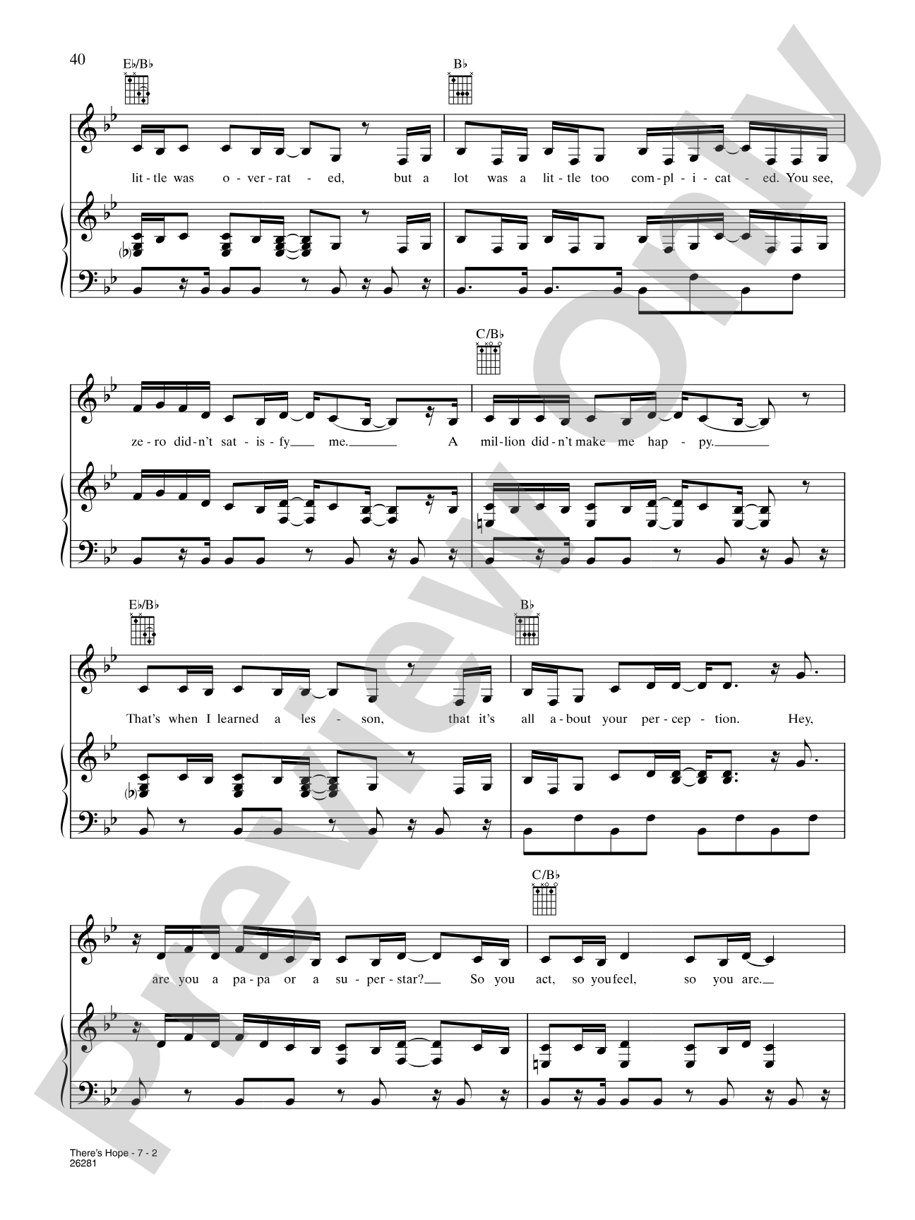 There's Hope: Piano/Vocal/Chords