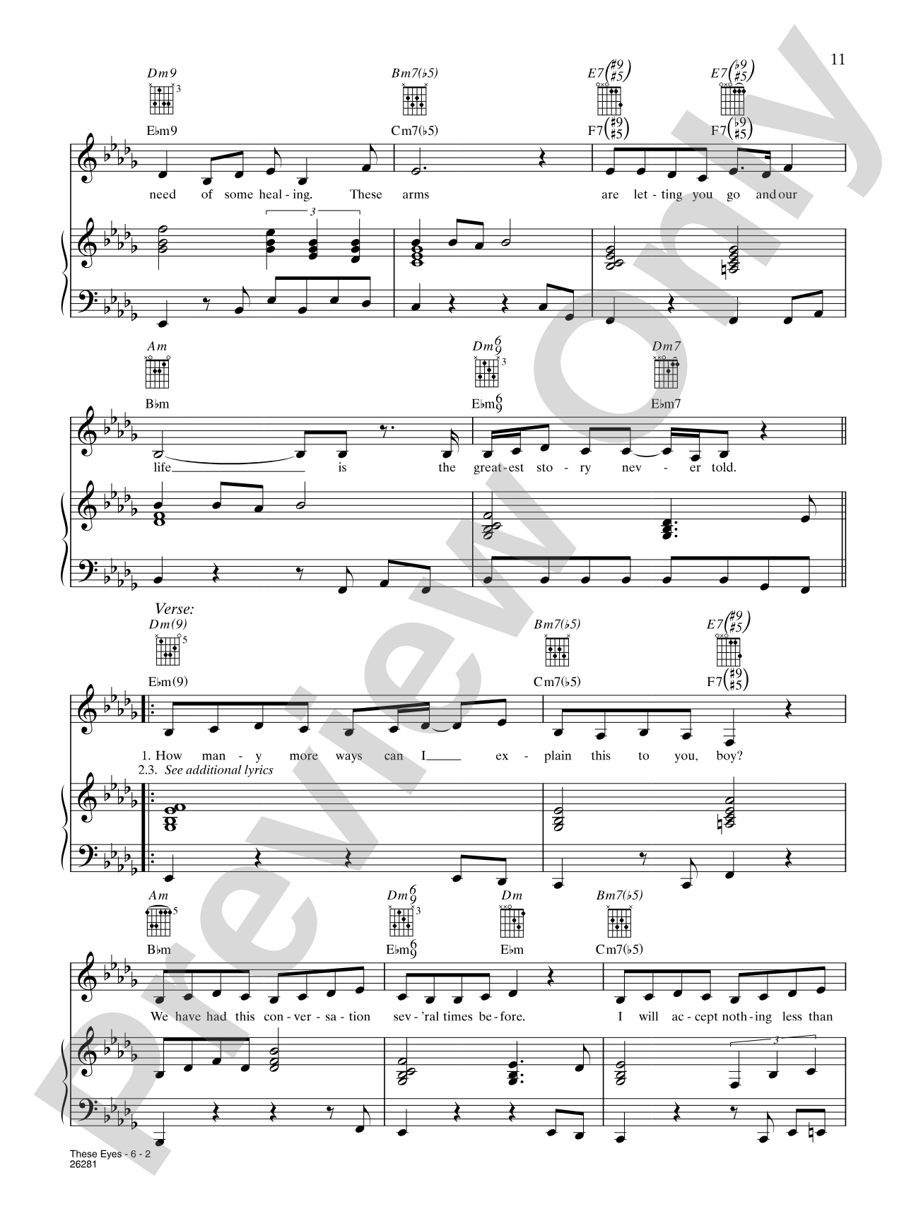 These Eyes: Piano/Vocal/Chords