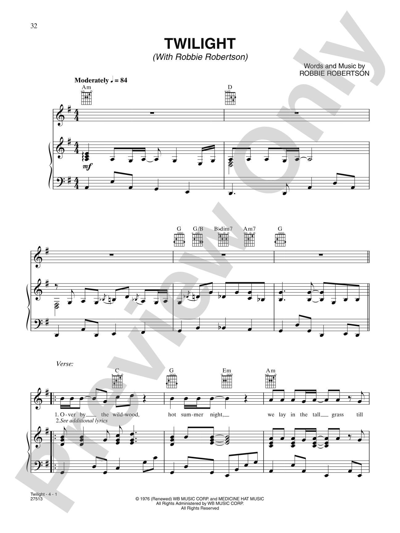 Twilight: Piano/Vocal/Chords