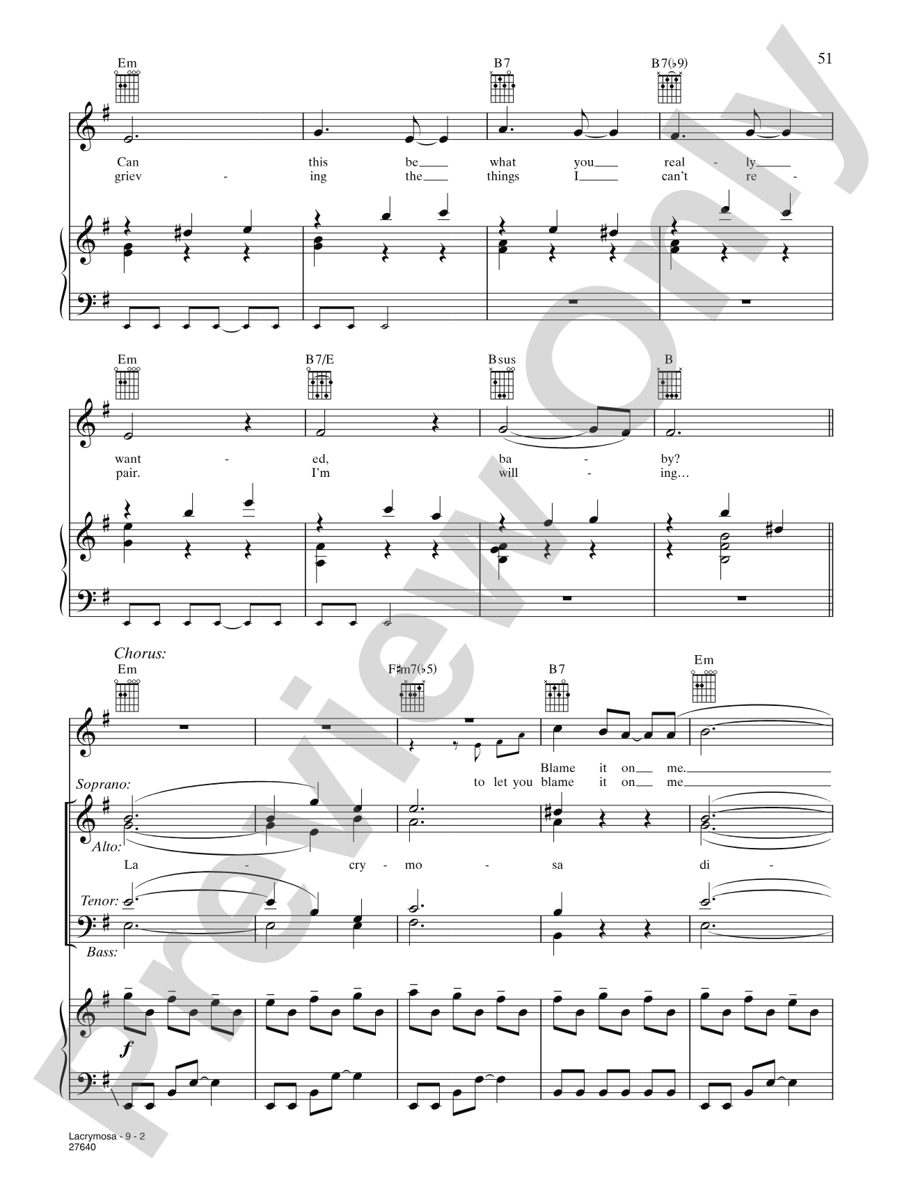 Lacrymosa: Piano/Vocal/Chords