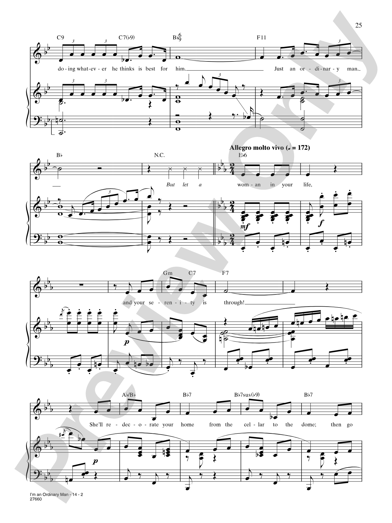 I'm An Ordinary Man (from "My Fair Lady"): Piano/Vocal/Chords