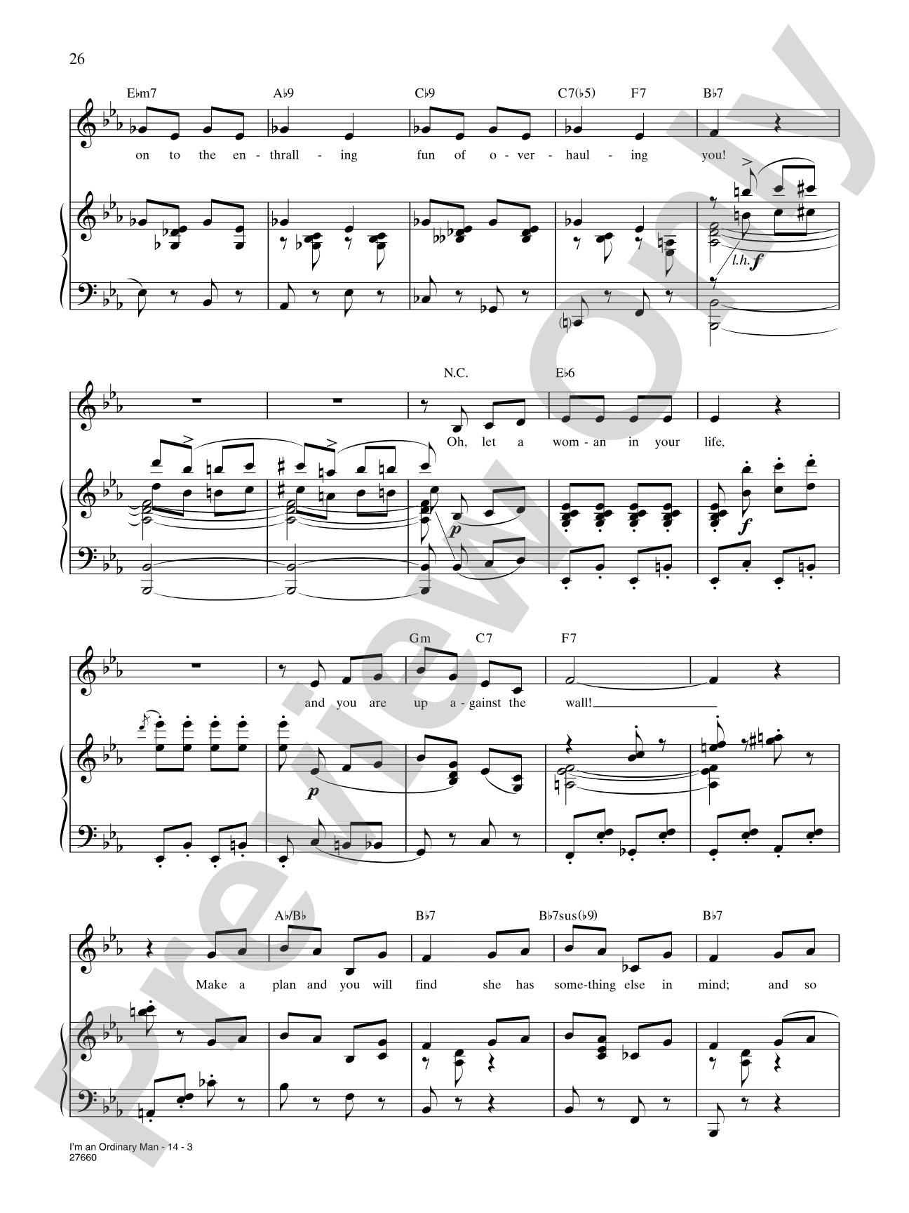 I'm An Ordinary Man (from "My Fair Lady"): Piano/Vocal/Chords