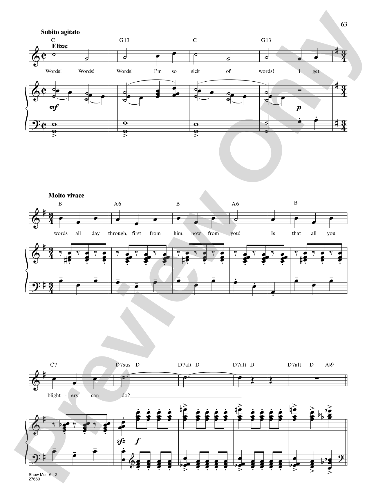 Show Me (from "My Fair Lady"): Piano/Vocal/Chords