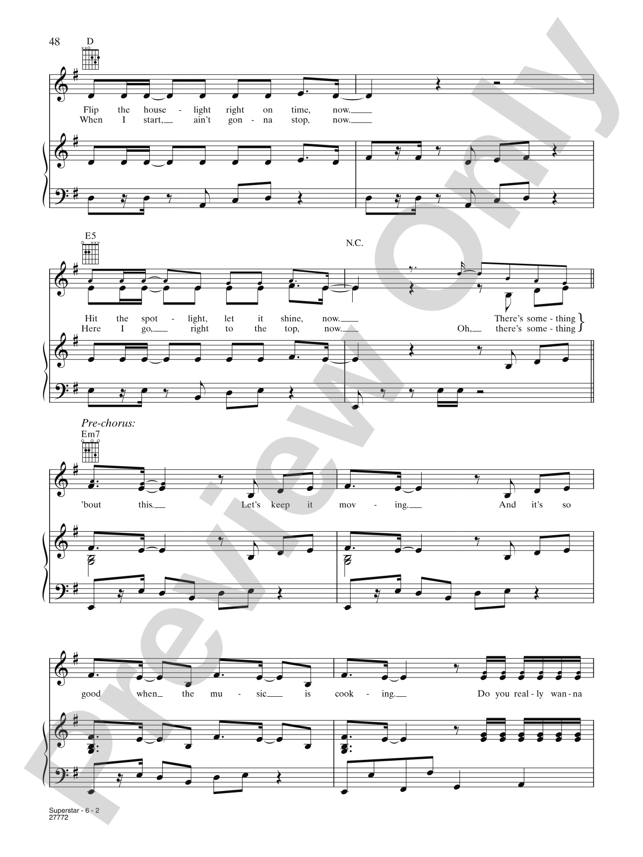 Superstar: Piano/Vocal/Chords