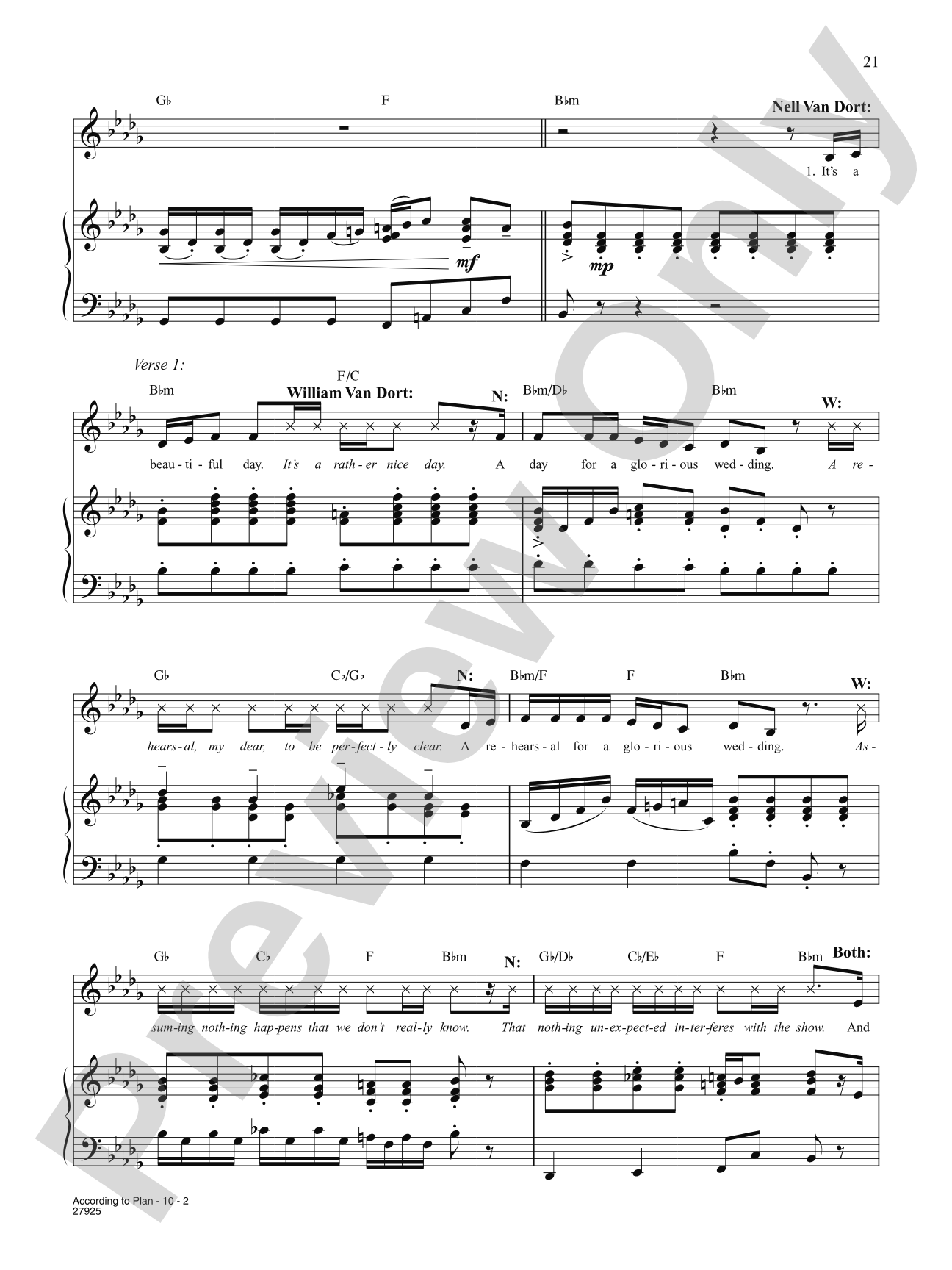 According To Plan (from "Corpse Bride"): Piano/Vocal/Chords