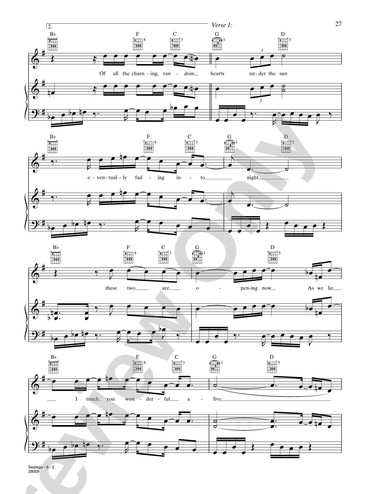 Sealegs: Piano/Vocal/Chords