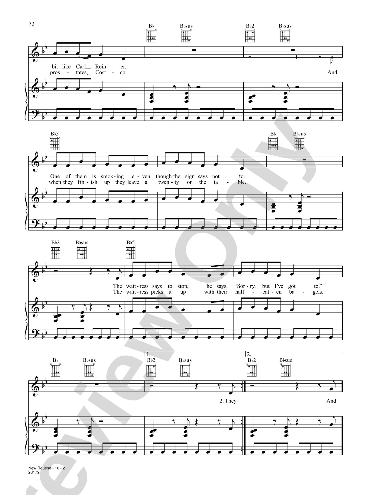 New Routine: Piano/Vocal/Chords