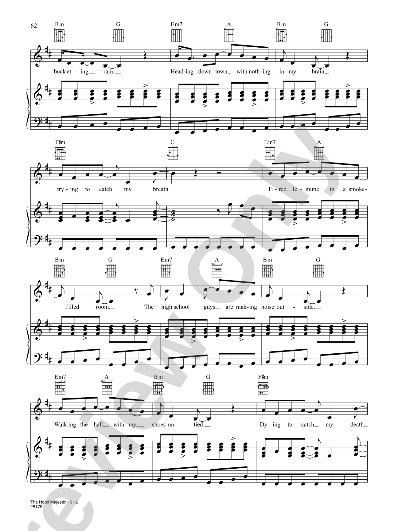 The Hotel Majestic: Piano/Vocal/Chords
