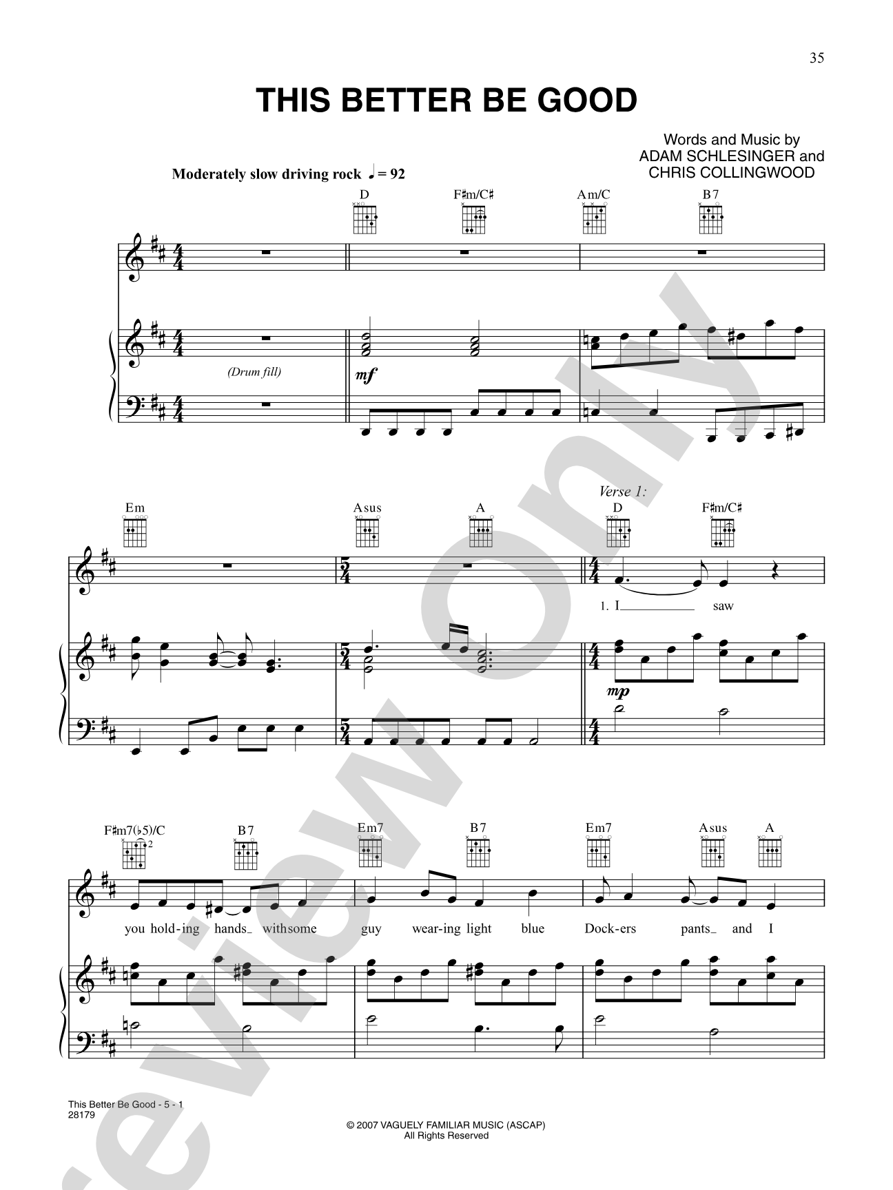 This Better Be Good: Piano/Vocal/Chords