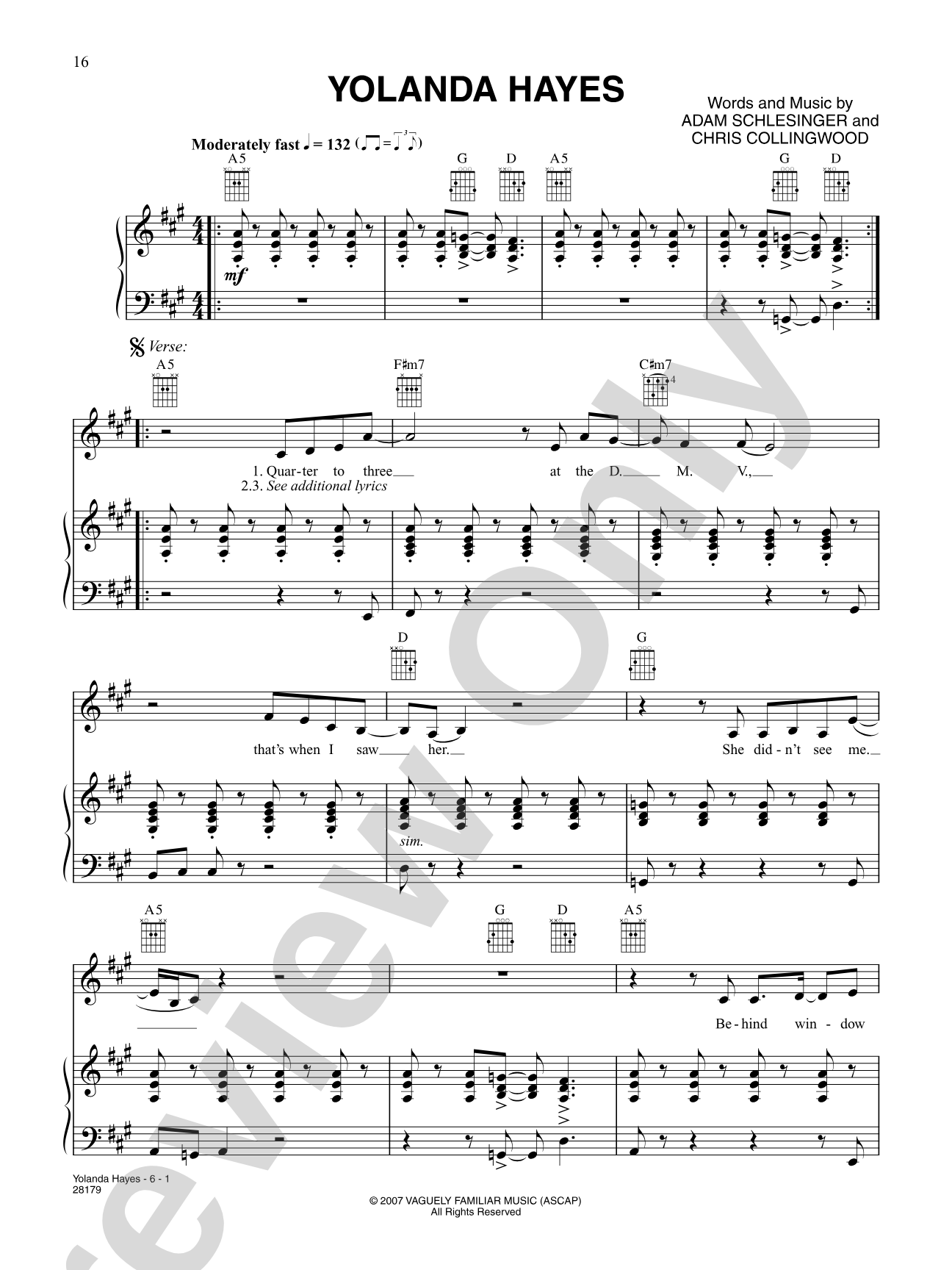 Yolanda Hayes: Piano/Vocal/Chords