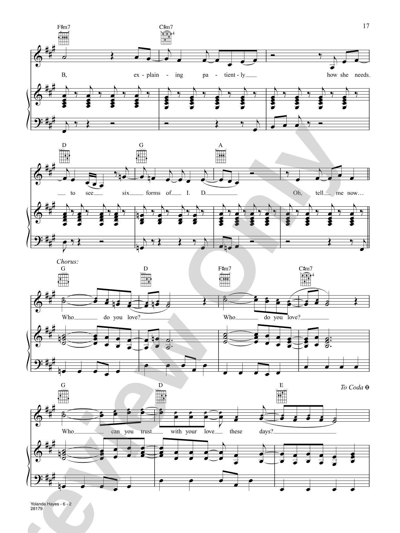 Yolanda Hayes: Piano/Vocal/Chords