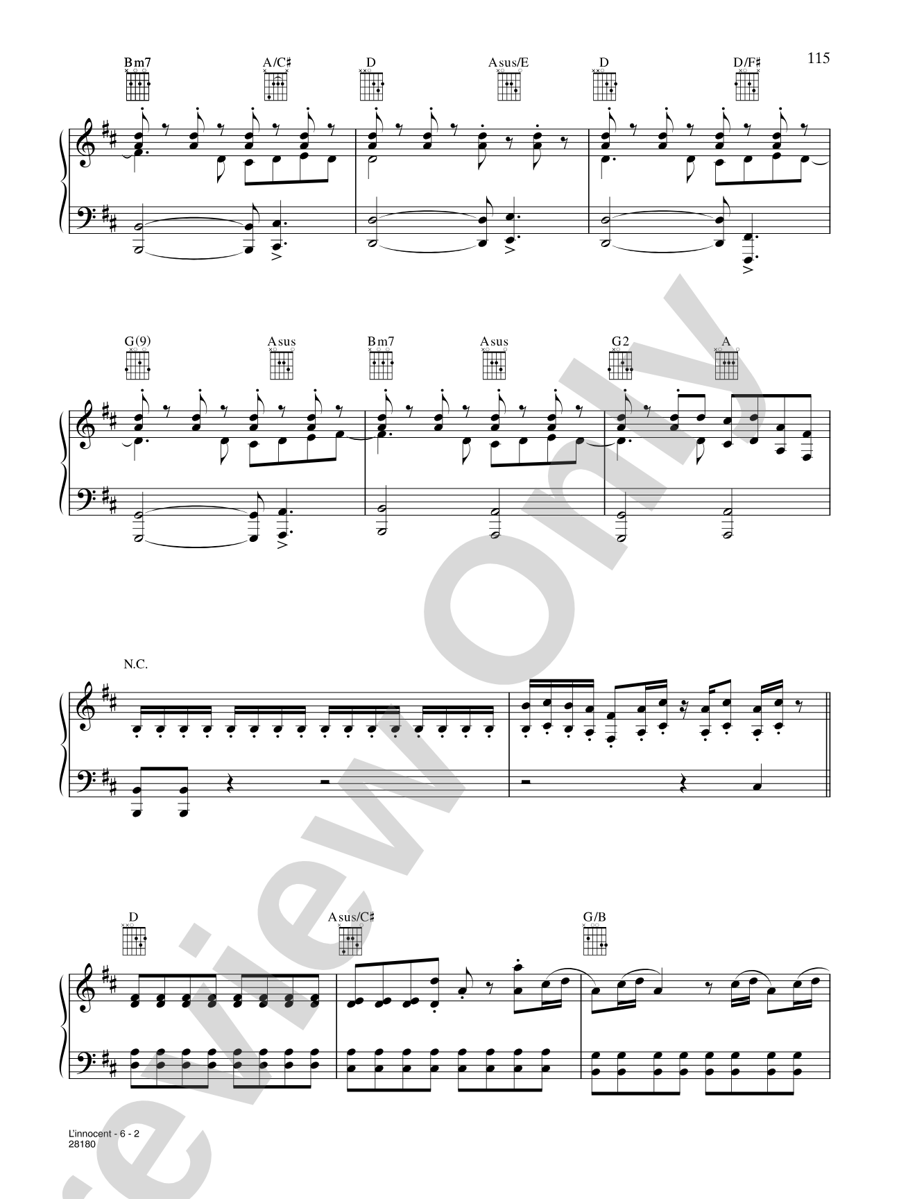 L’Innocent (from “Cirque Du Soleil: Kooza”): Piano/Vocal/Chords