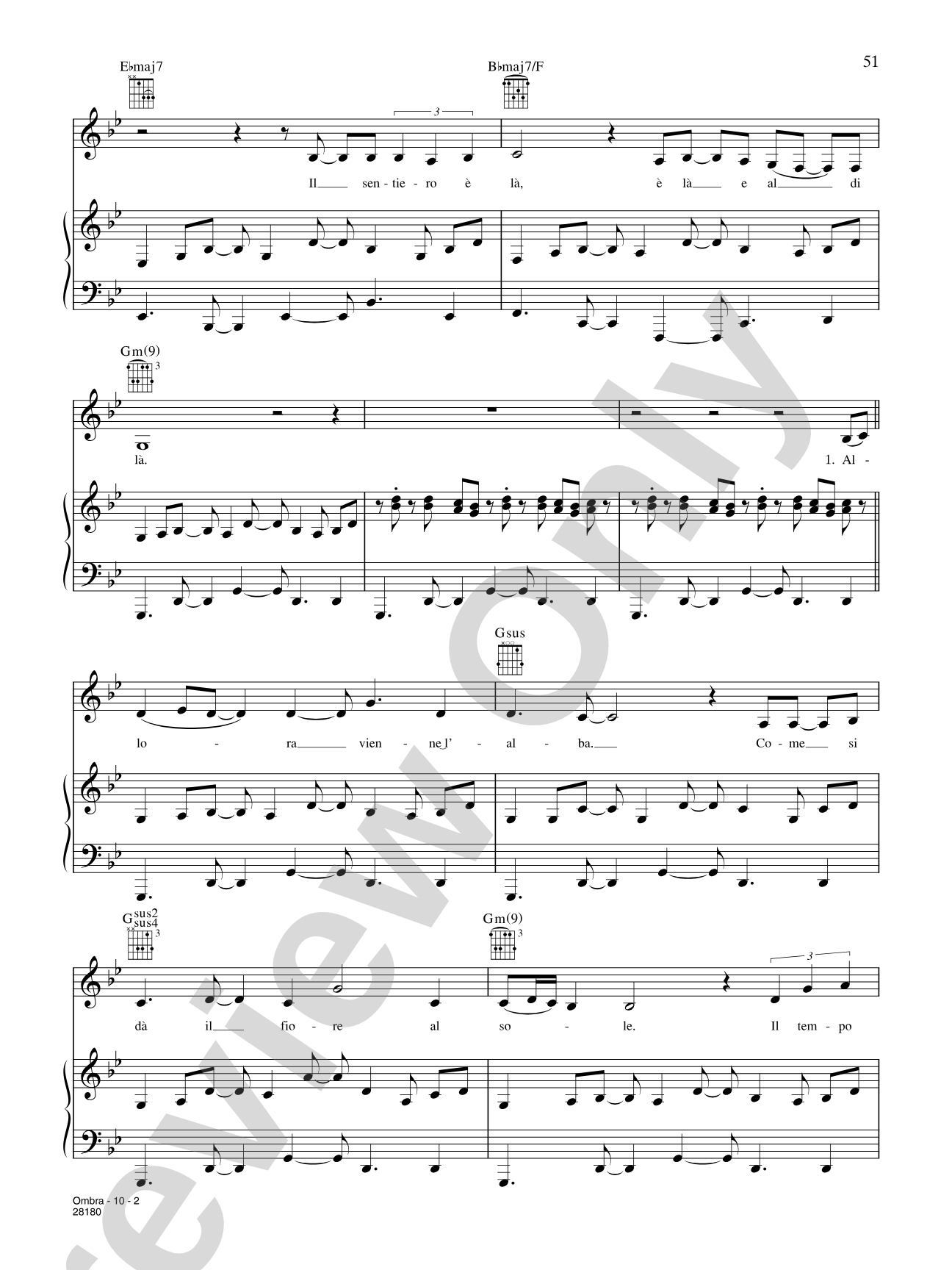 Ombra (from "Cirque Du Soleil: Dralion"): Piano/Vocal/Chords