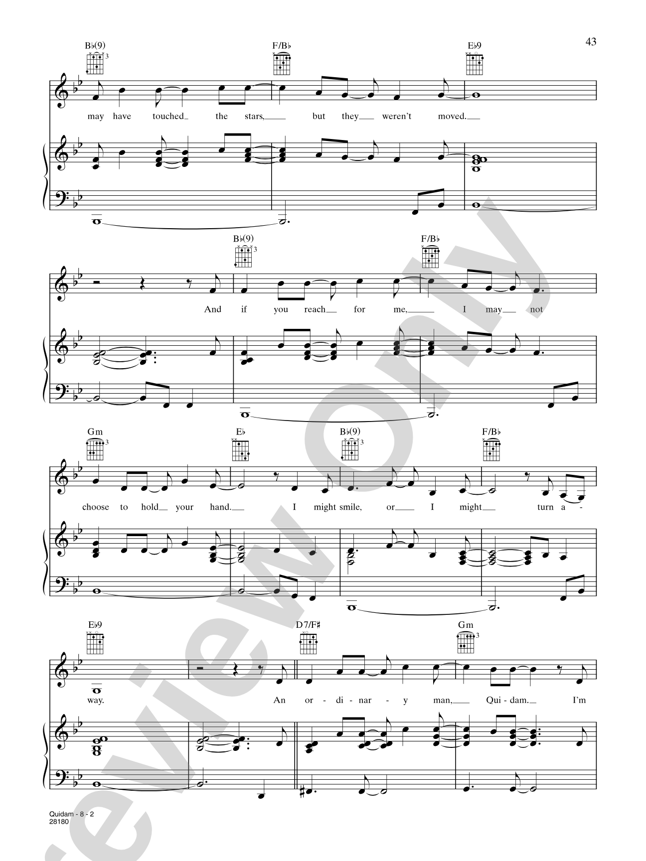 Quidam (from "Cirque Du Soleil: Quidam"): Piano/Vocal/Chords