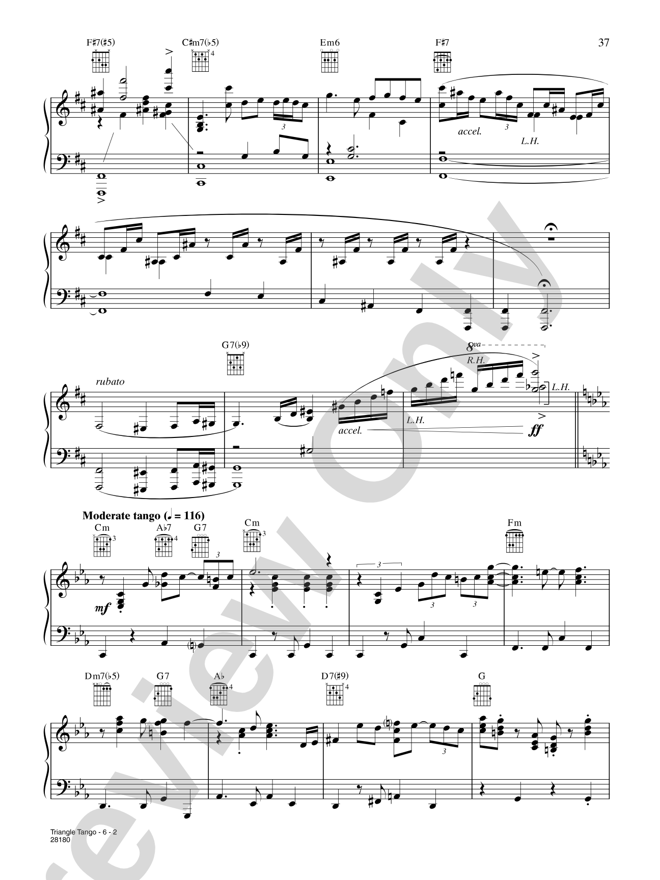 Triangle Tango (from "Cirque Du Soleil: Corteo"): Piano/Vocal/Chords