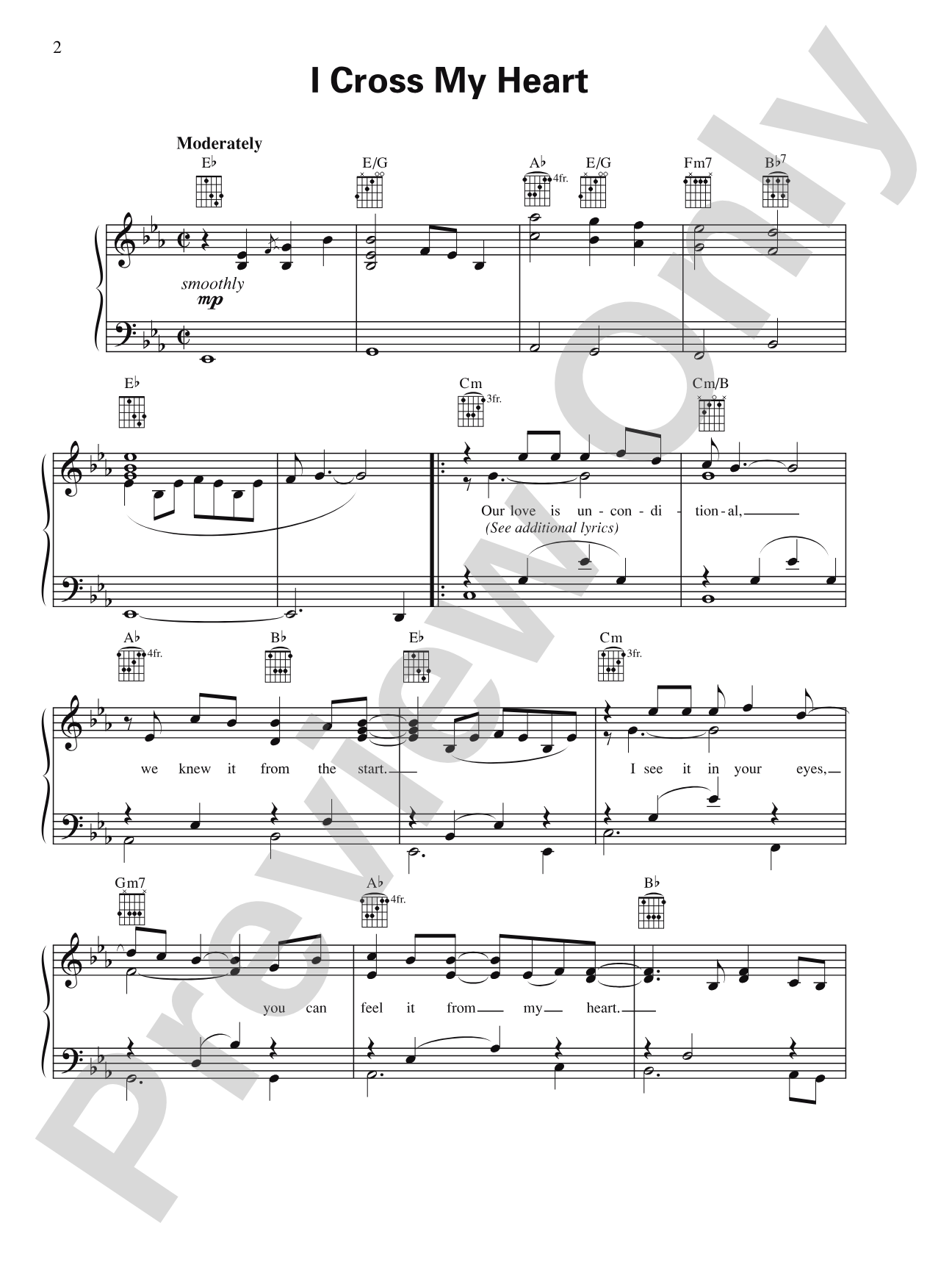 I Cross My Heart (From "Pure Country"): Piano/Vocal/Chords