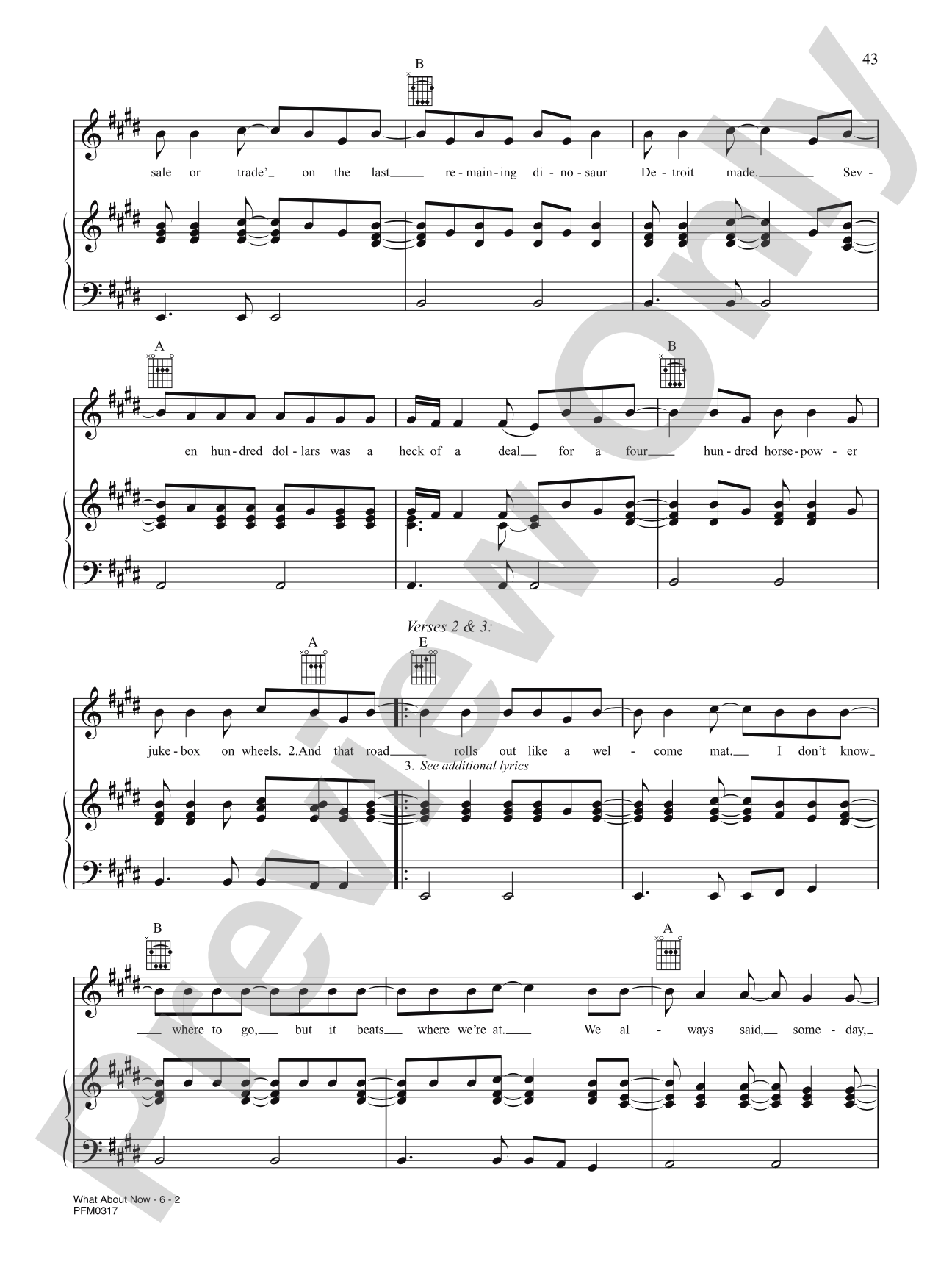 What About Now: Piano/Vocal/Chords