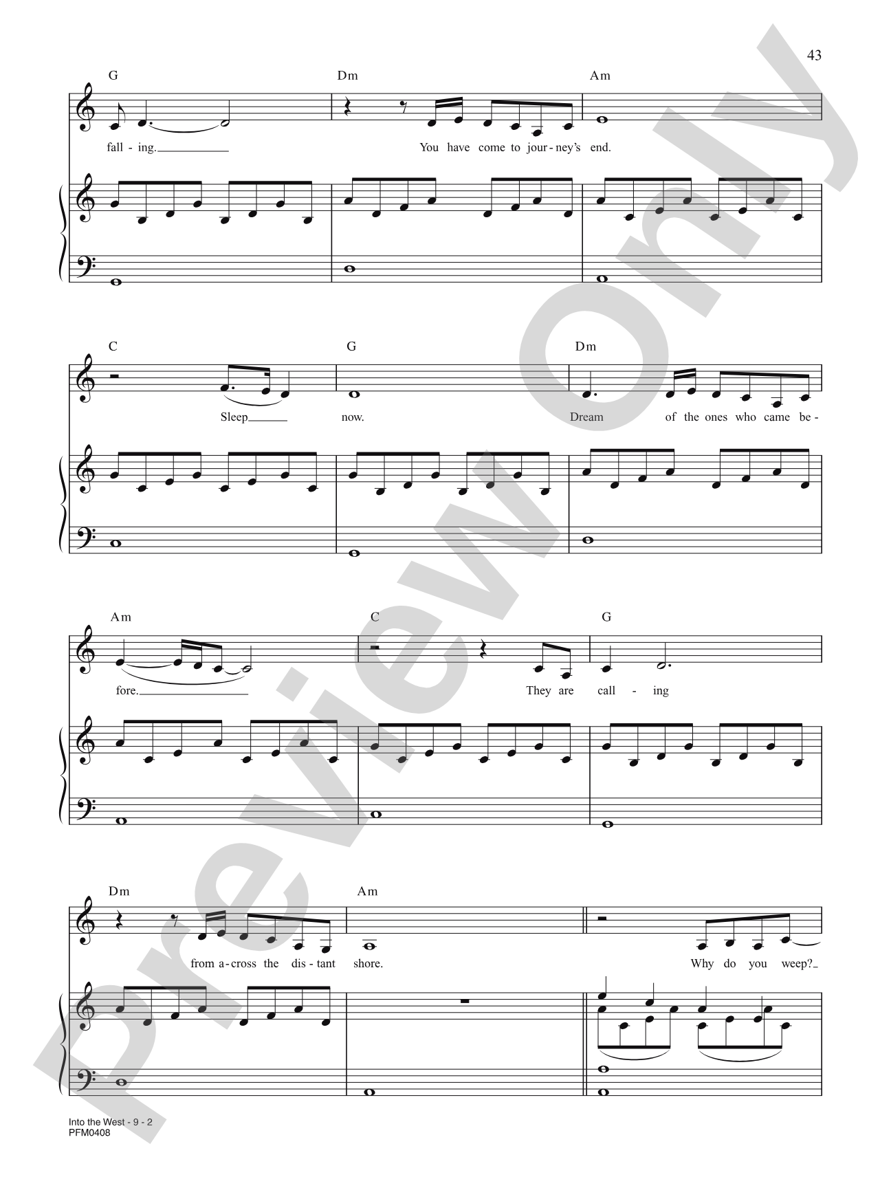 Into The West (From "The Lord Of The Rings: The Return Of The King"): Piano/Vocal/Chords