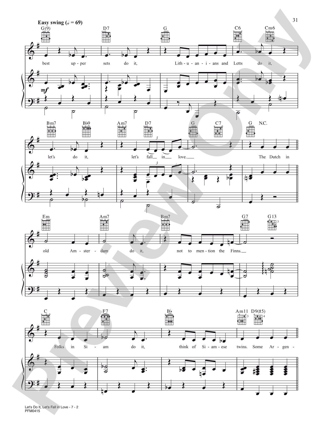 Let's Do It (Let's Fall In Love) (From "Paris"): Piano/Vocal/Chords