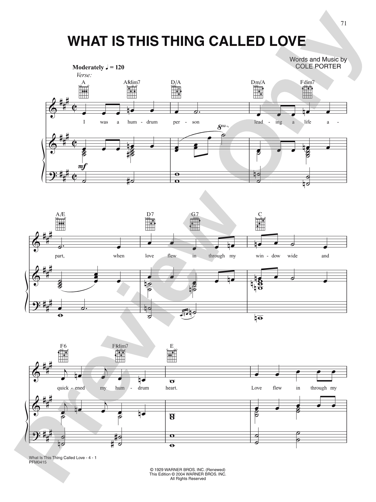 What Is This Thing Called Love?: Piano/Vocal/Chords