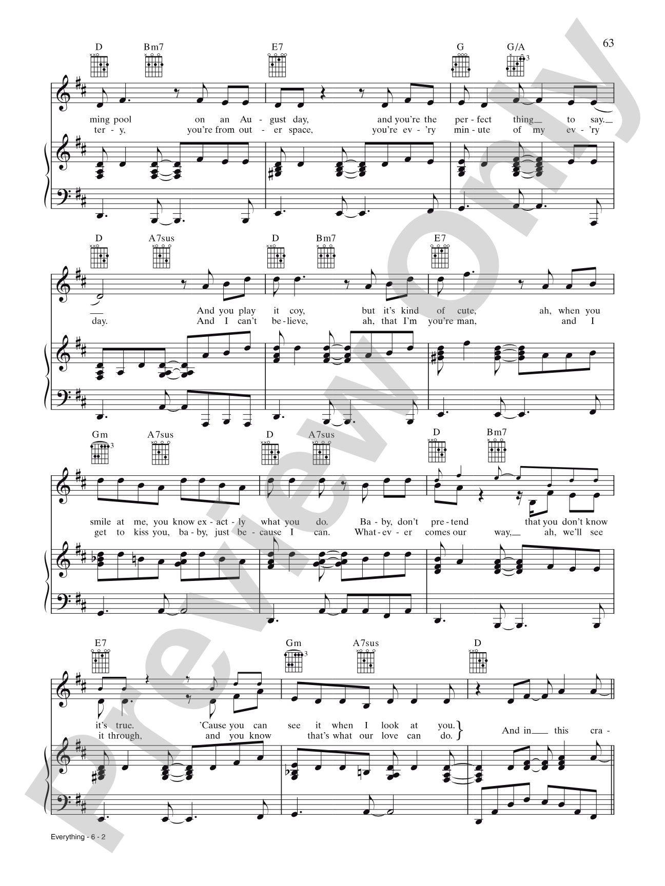 Everything: Piano/Vocal/Chords