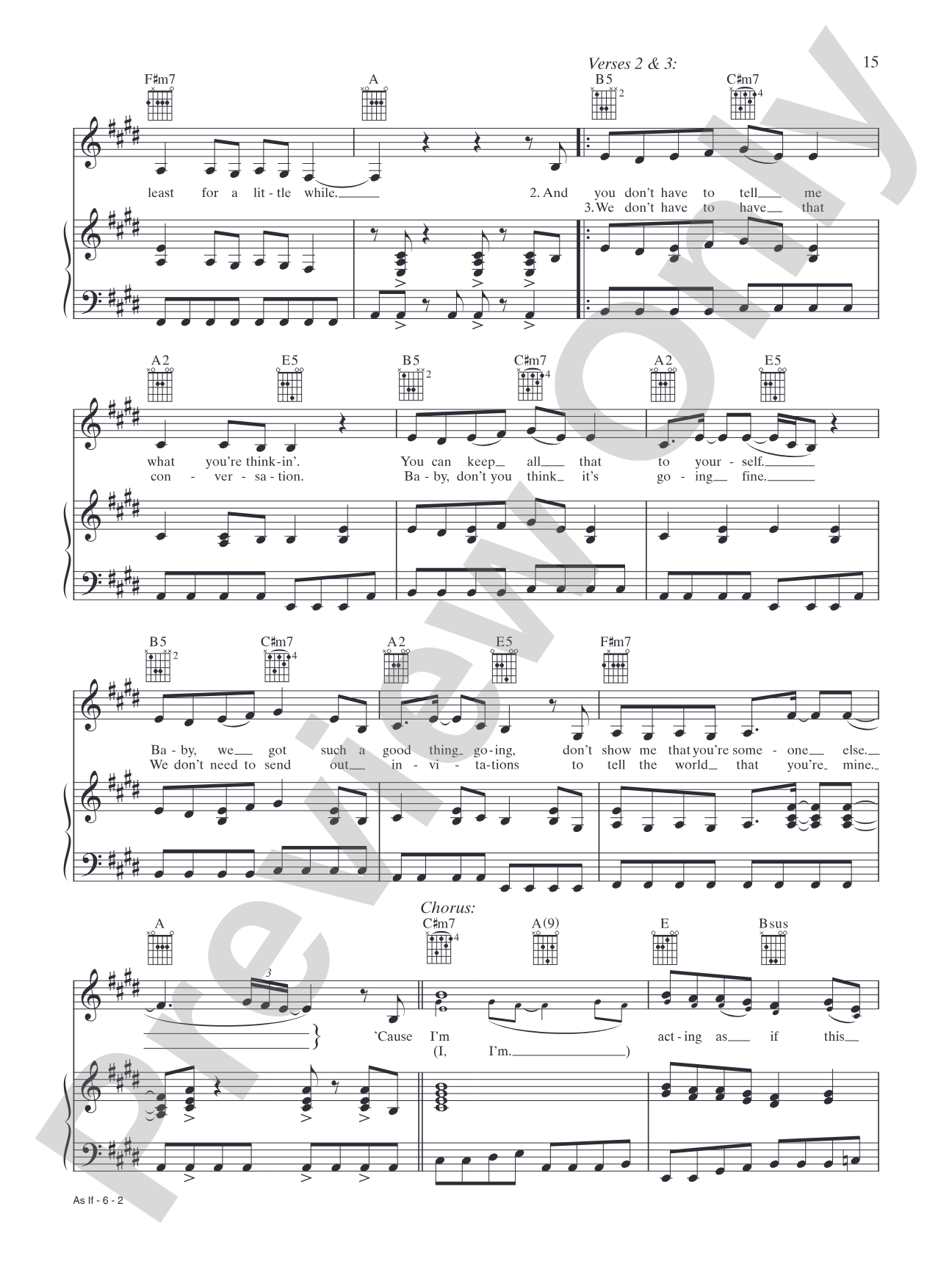 As If: Piano/Vocal/Chords