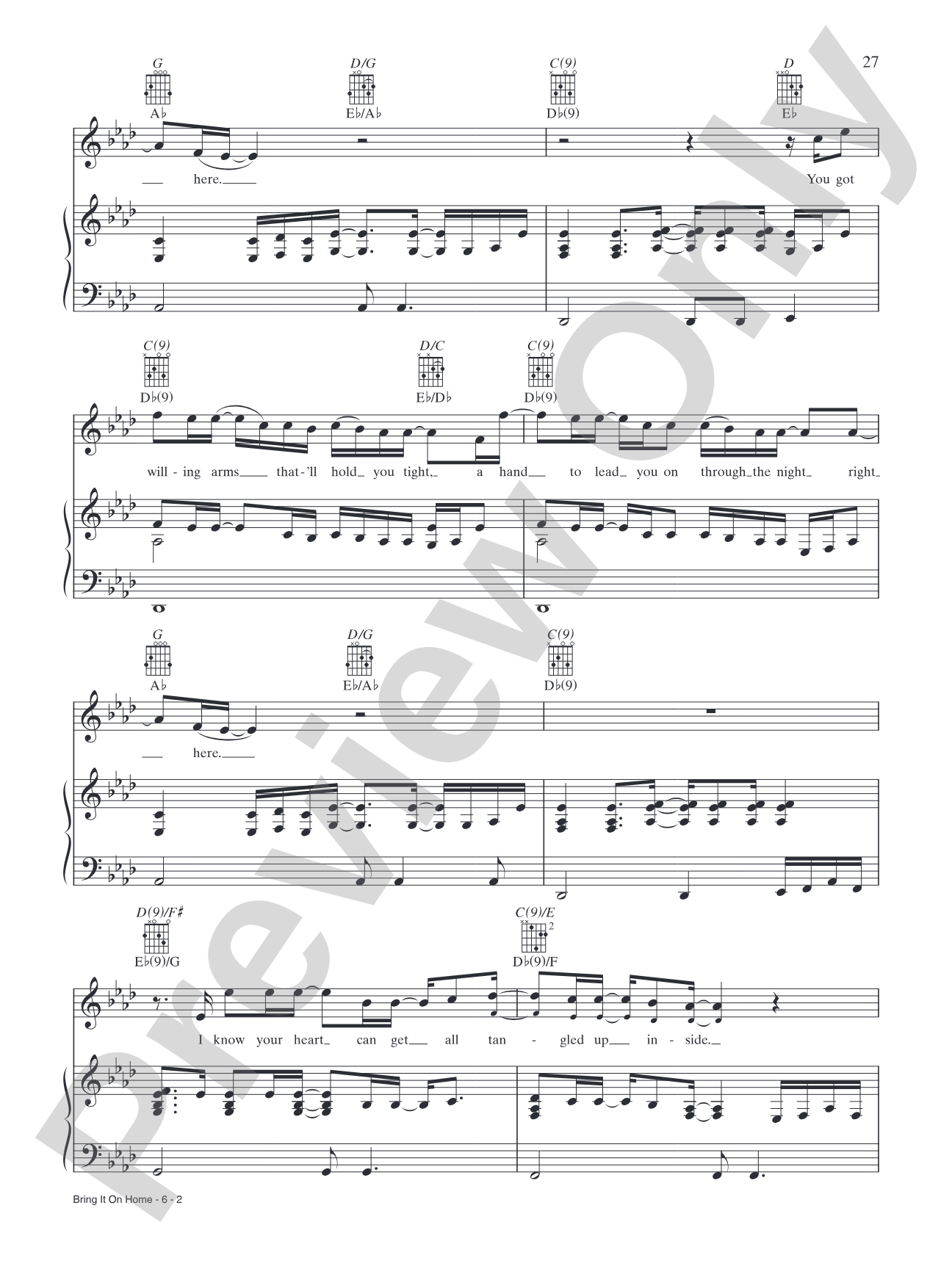 Bring It on Home: Piano/Vocal/Chords