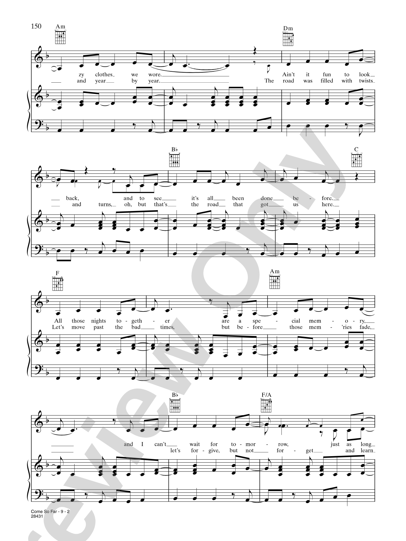 Come So Far (Got So Far to Go) (From "Hairspray"): Piano/Vocal/Chords