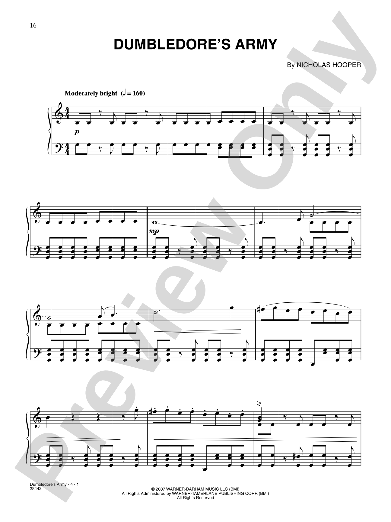Dumbledore's Army (From "Harry Potter and the Order of the Phoenix"): Piano