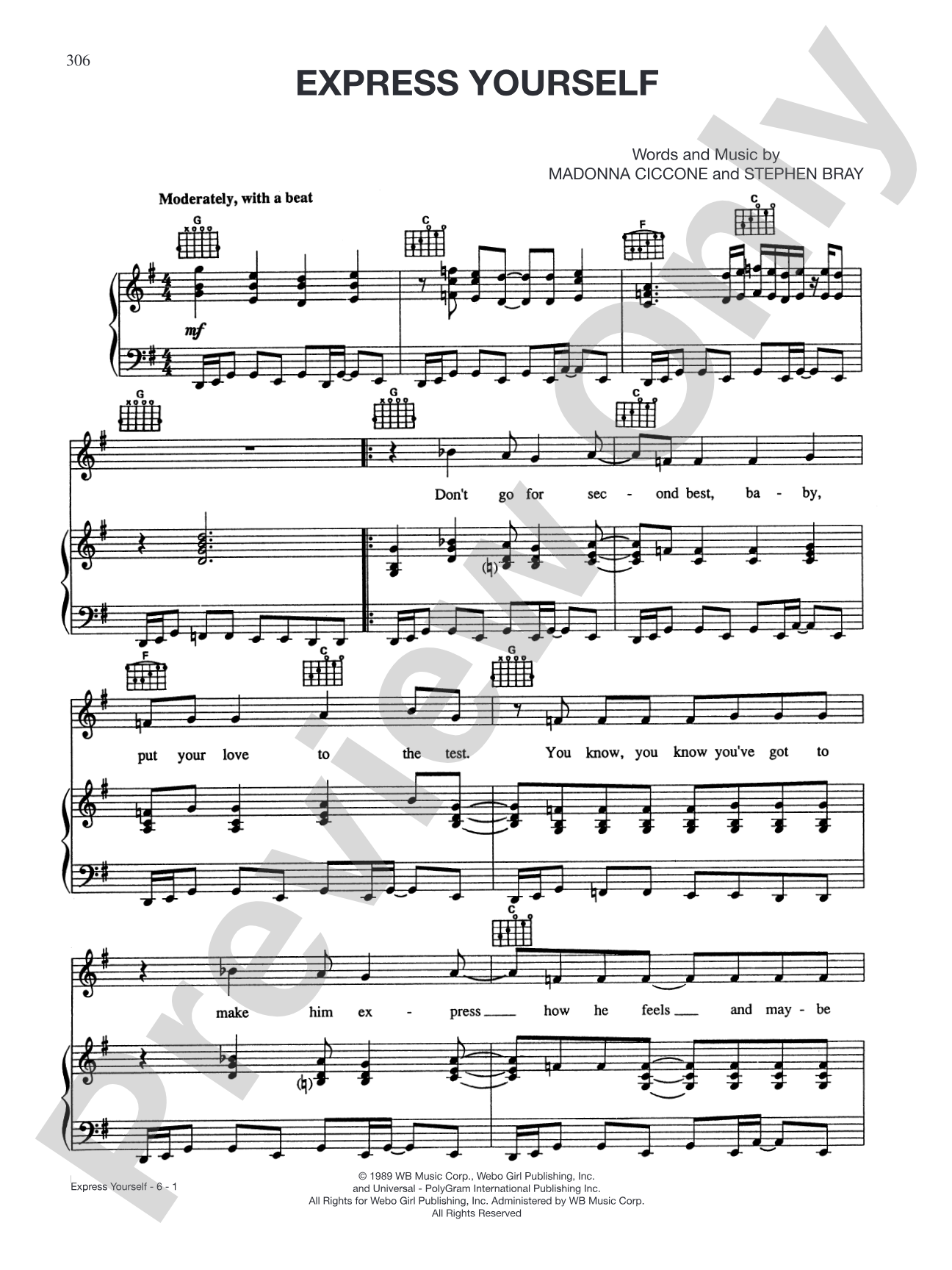 Express Yourself: Piano/Vocal/Chords