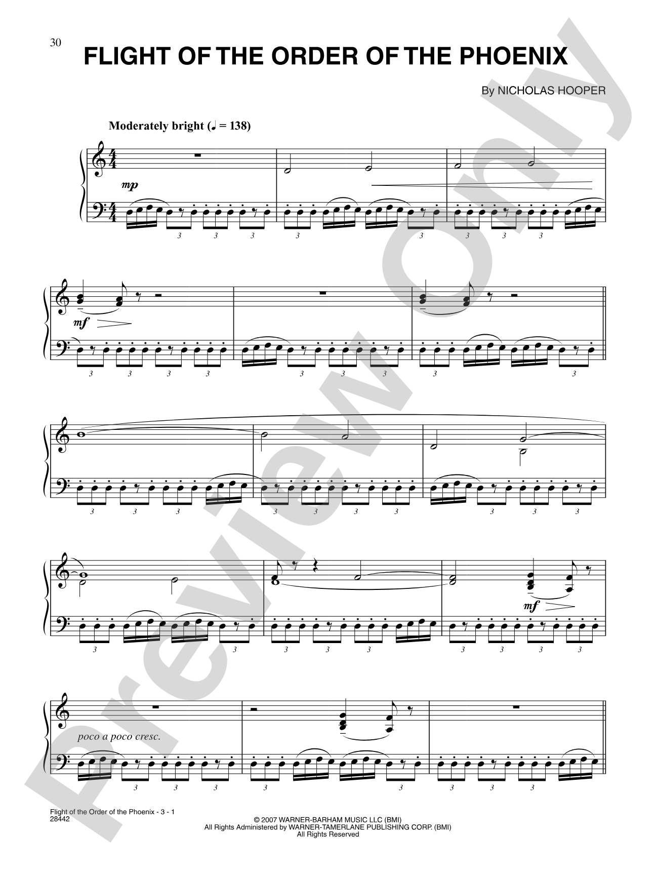 Flight of the Order of the Phoenix (From "Harry Potter and the Order of the Phoenix"): Piano