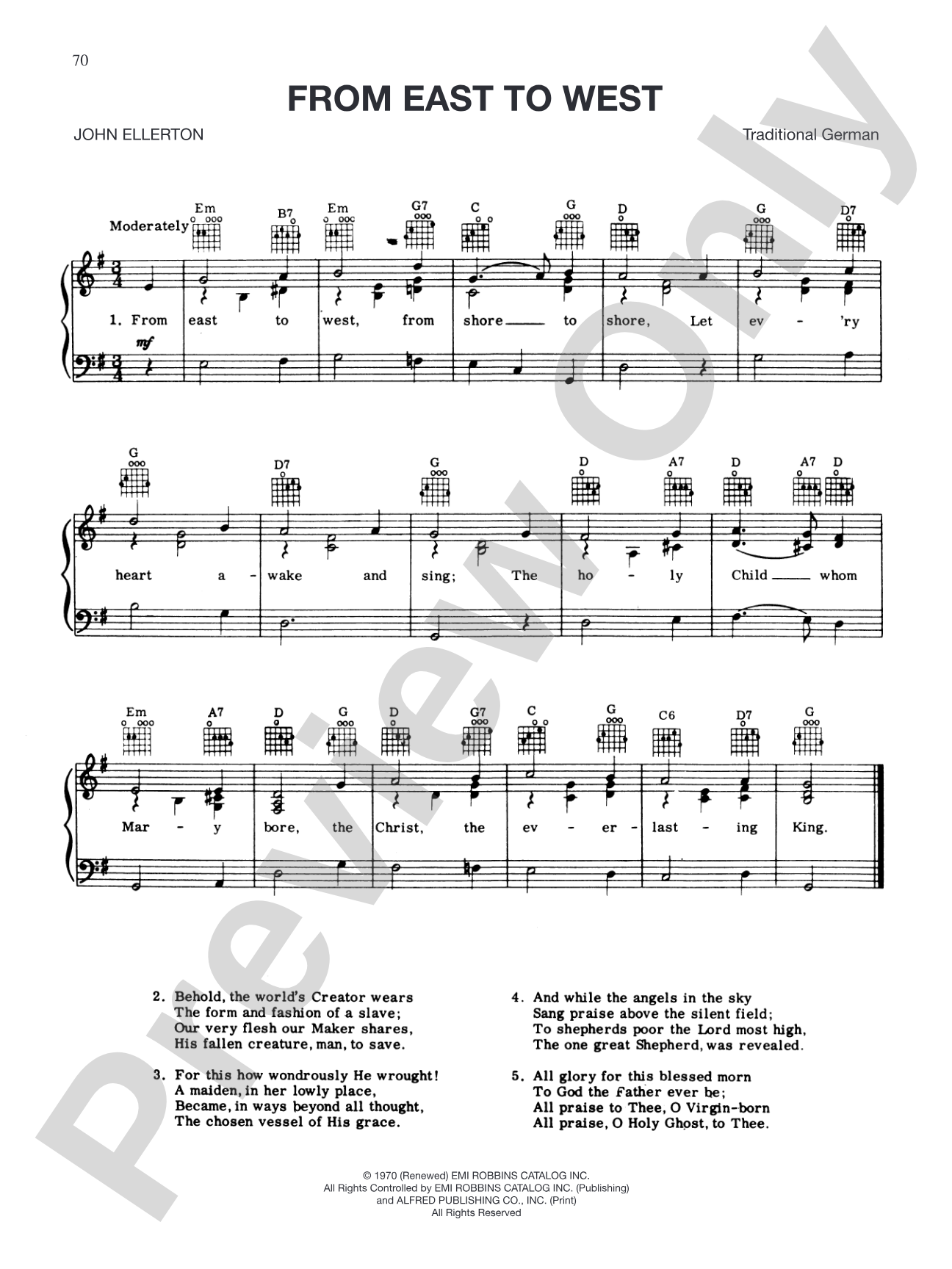 From East to West: Piano/Vocal/Chords