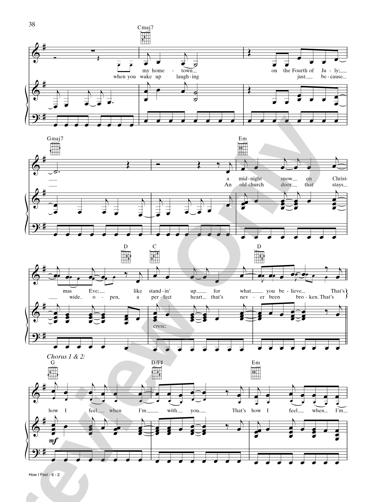 How I Feel: Piano/Vocal/Chords