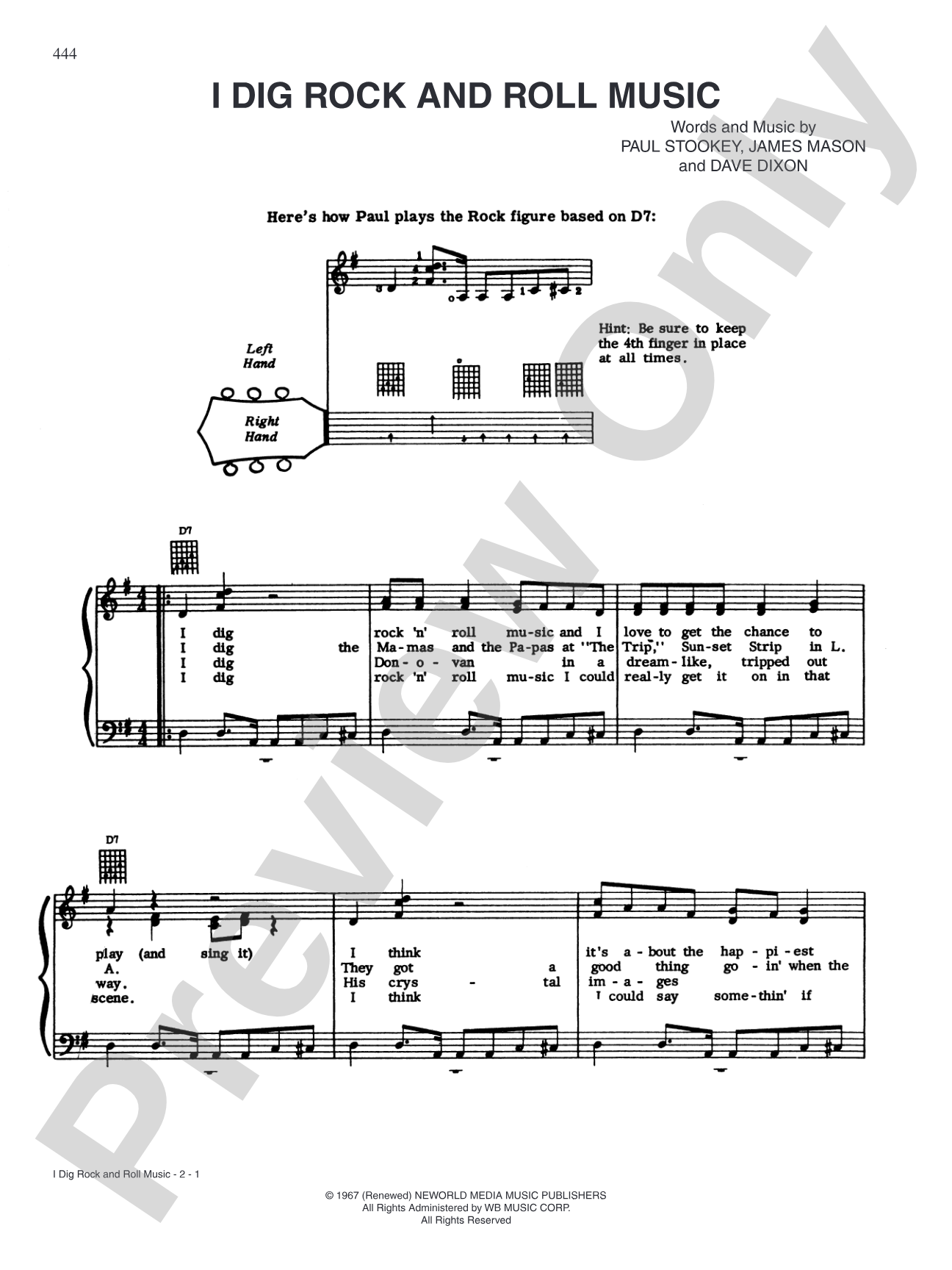 I Dig Rock and Roll Music: Piano/Vocal/Chords