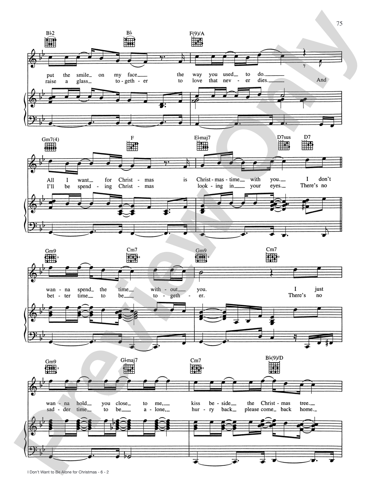 I Don't Want to Be Alone for Christmas (Unless I'm Alone with You): Piano/Vocal/Chords