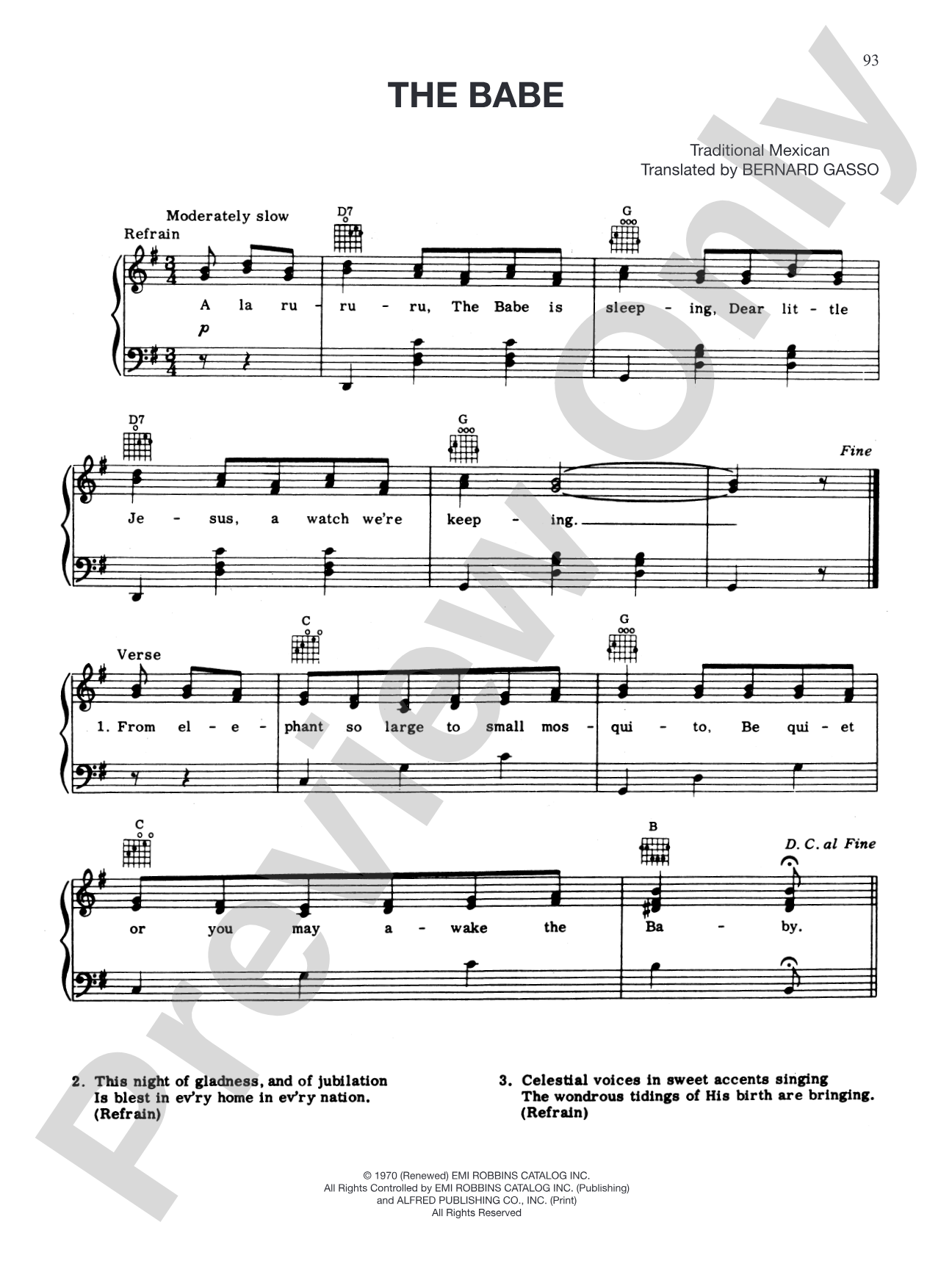 The Babe: Piano/Vocal/Chords