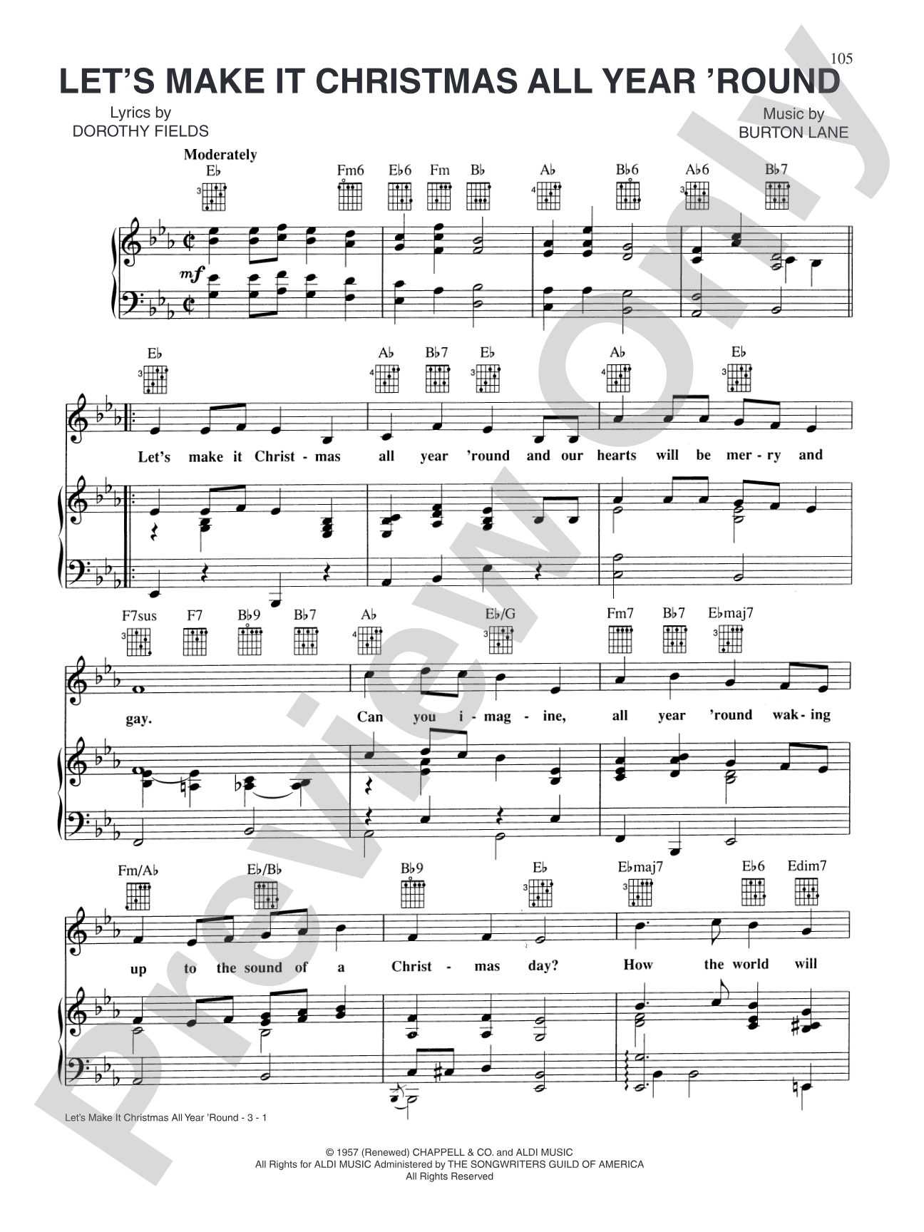 Let's Make It Christmas All Year 'Round: Piano/Vocal/Chords