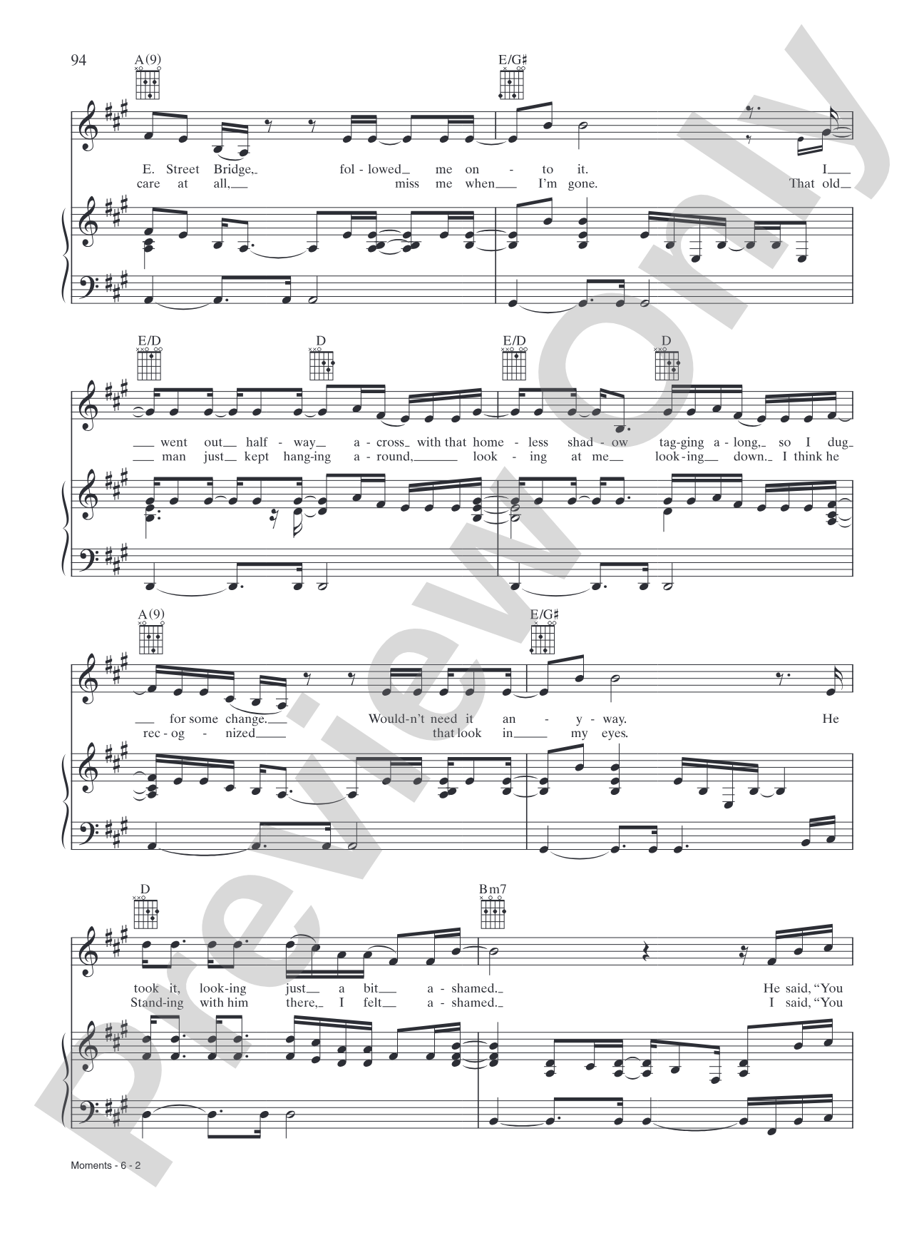 Moments: Piano/Vocal/Chords
