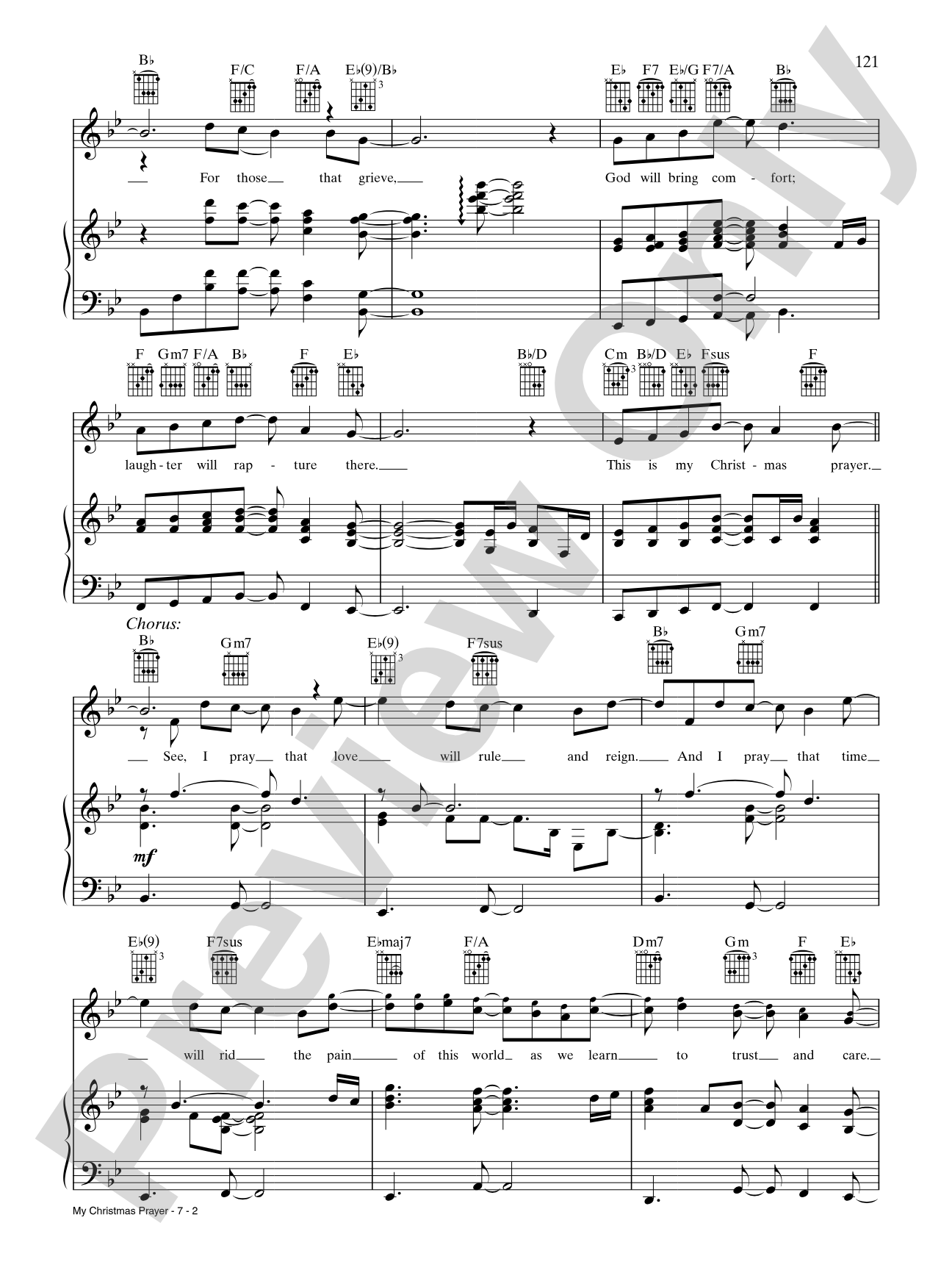 My Christmas Prayer: Piano/Vocal/Chords