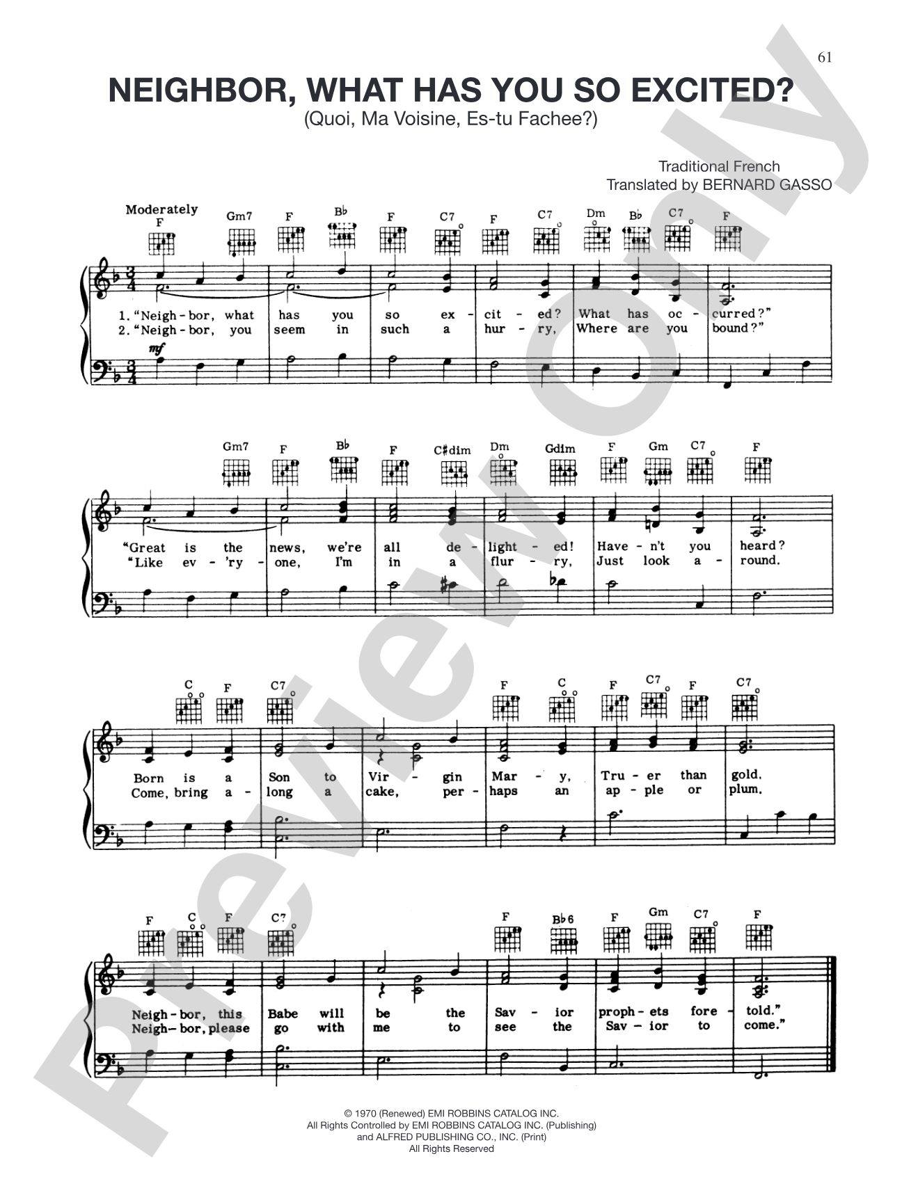 Neighbor, What Has You So Excited?: Piano/Vocal/Chords